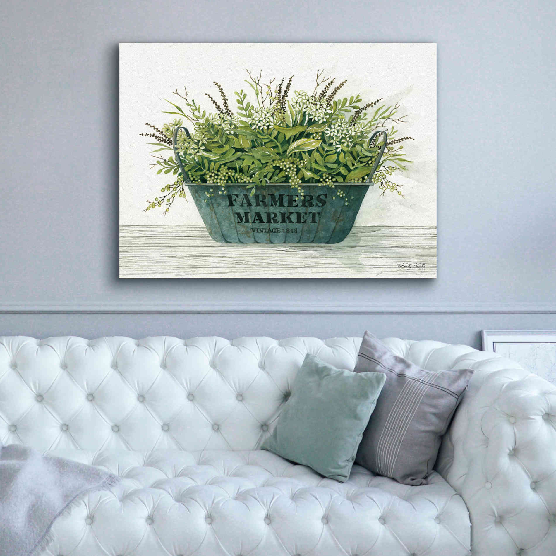 'Farmer's Market Vintage 1848' by Cindy Jacobs, Canvas Wall Art,54 x 40