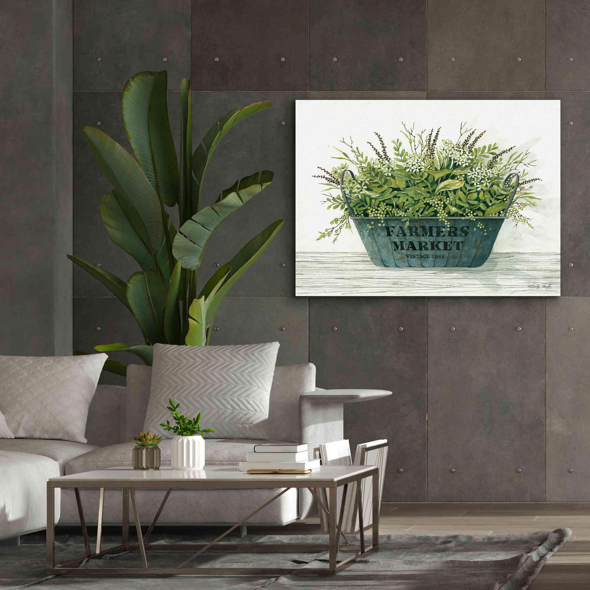 'Farmer's Market Vintage 1848' by Cindy Jacobs, Canvas Wall Art,54 x 40