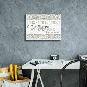'Welcome to Our Table' by Cindy Jacobs, Canvas Wall Art,16 x 12