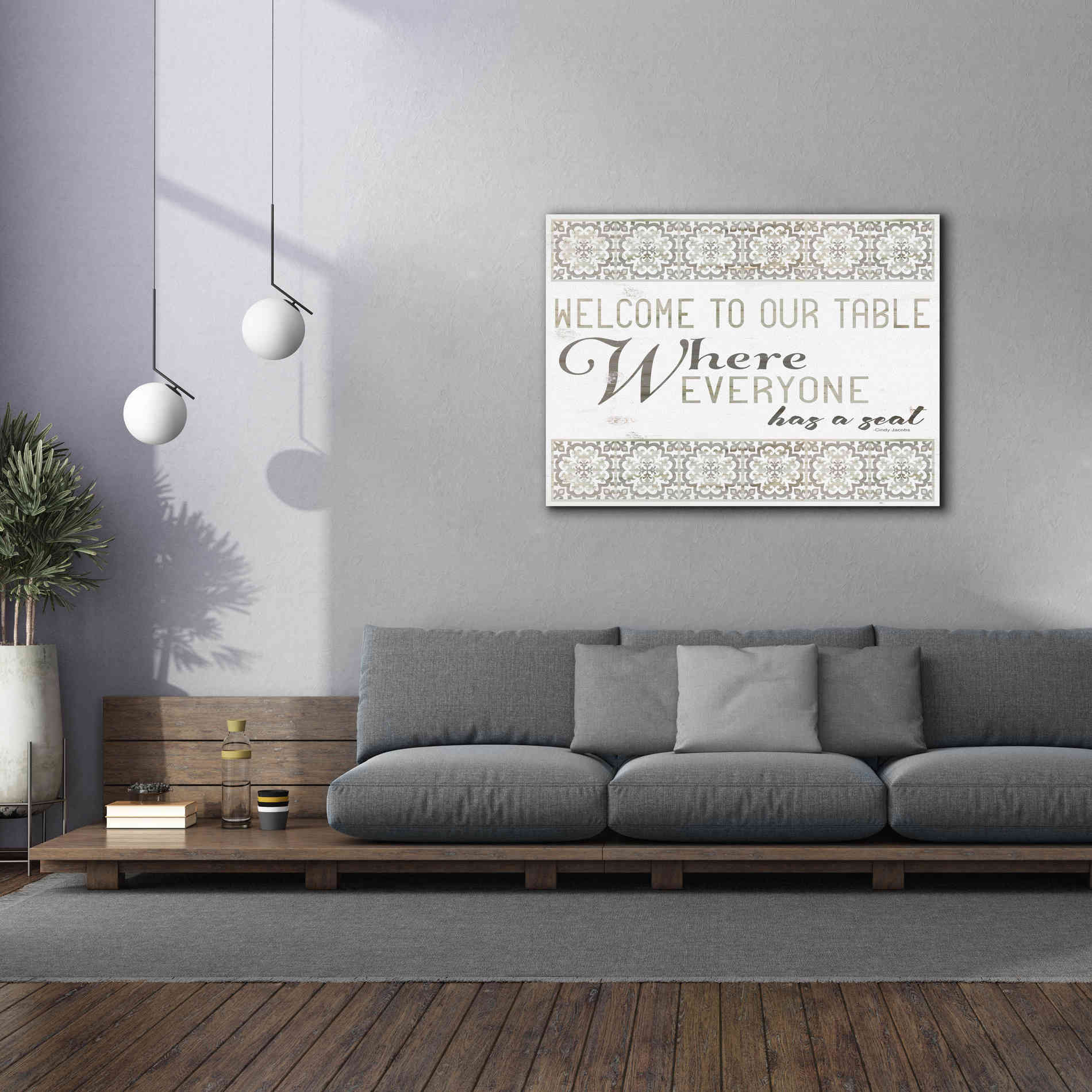 'Welcome to Our Table' by Cindy Jacobs, Canvas Wall Art,54 x 40