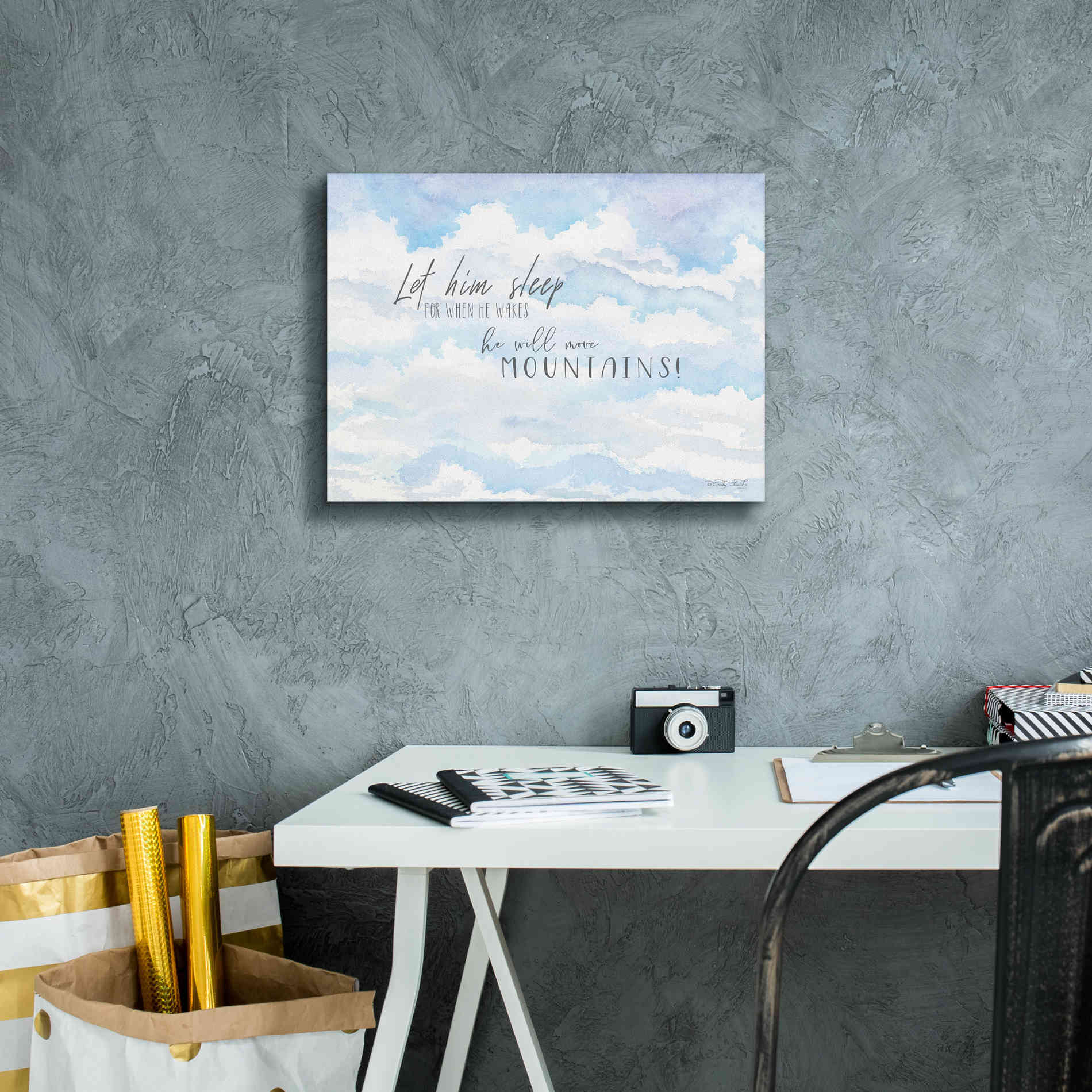 'Let Him Sleep' by Cindy Jacobs, Canvas Wall Art,16 x 12
