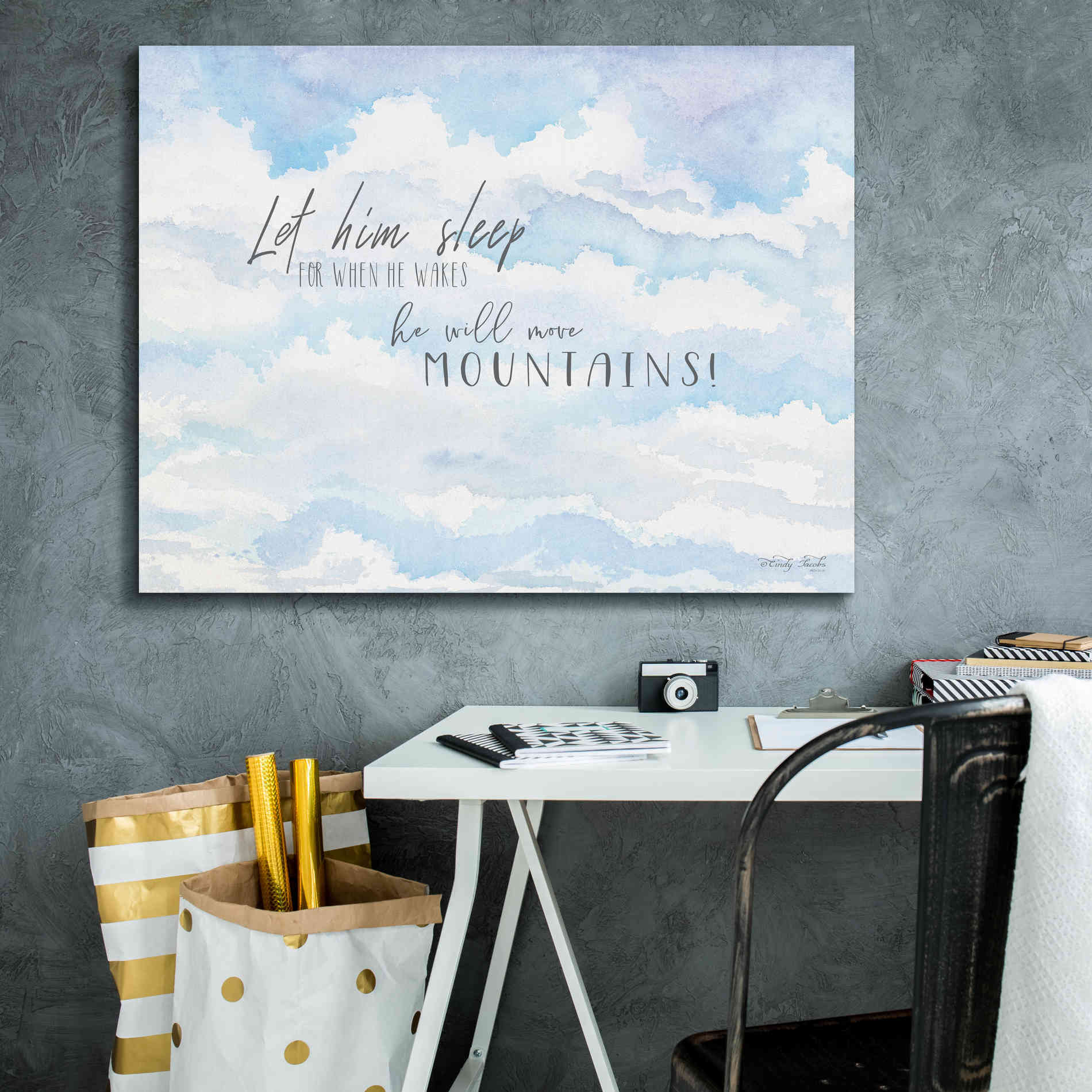 'Let Him Sleep' by Cindy Jacobs, Canvas Wall Art,34 x 26