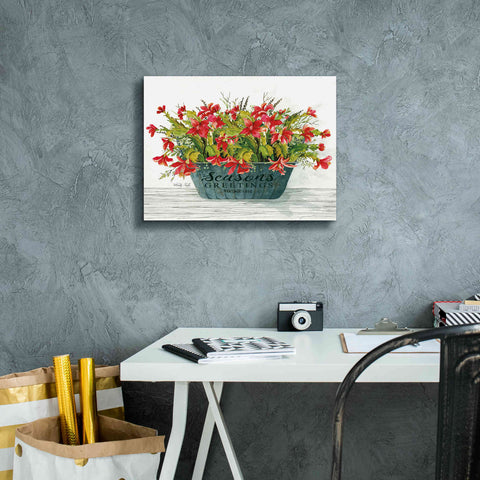 Image of 'Seasons Greetings Pot' by Cindy Jacobs, Canvas Wall Art,16 x 12