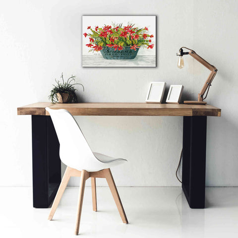 Image of 'Seasons Greetings Pot' by Cindy Jacobs, Canvas Wall Art,26 x 18