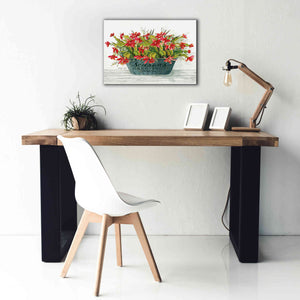 'Seasons Greetings Pot' by Cindy Jacobs, Canvas Wall Art,26 x 18