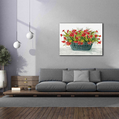 Image of 'Seasons Greetings Pot' by Cindy Jacobs, Canvas Wall Art,54 x 40