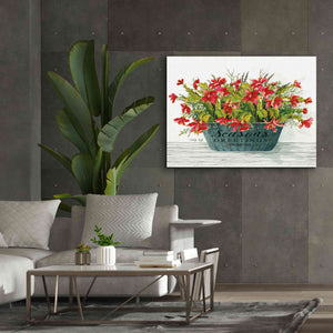 'Seasons Greetings Pot' by Cindy Jacobs, Canvas Wall Art,54 x 40