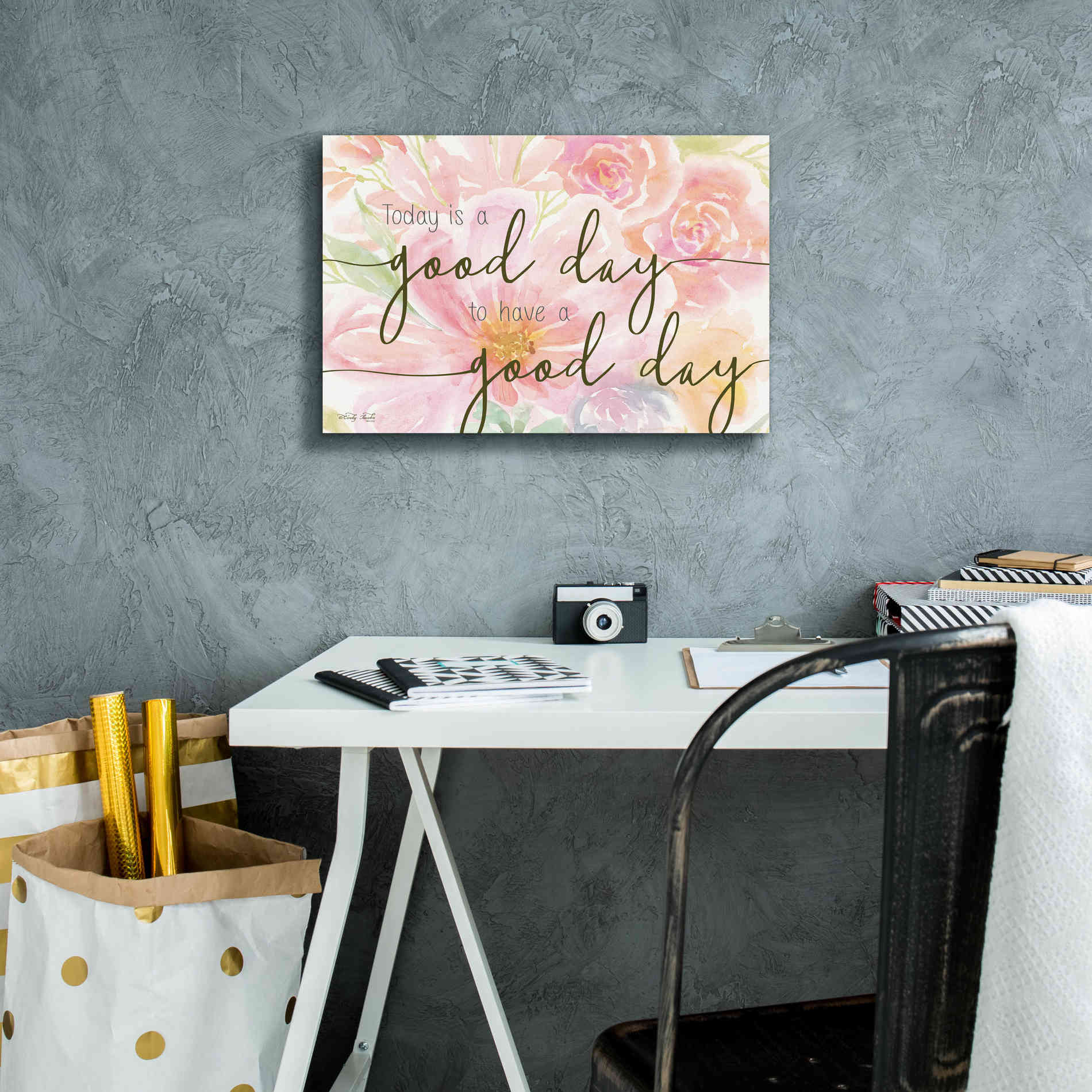 'Floral Good Day' by Cindy Jacobs, Canvas Wall Art,18 x 12