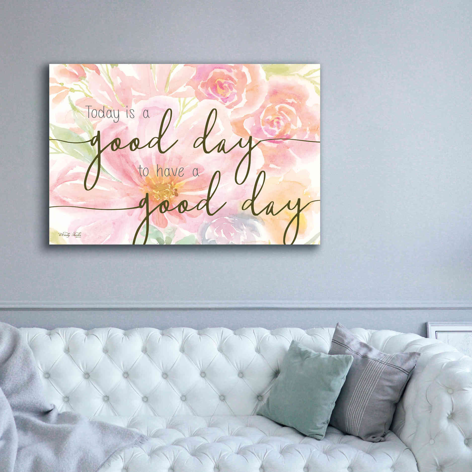'Floral Good Day' by Cindy Jacobs, Canvas Wall Art,60 x 40