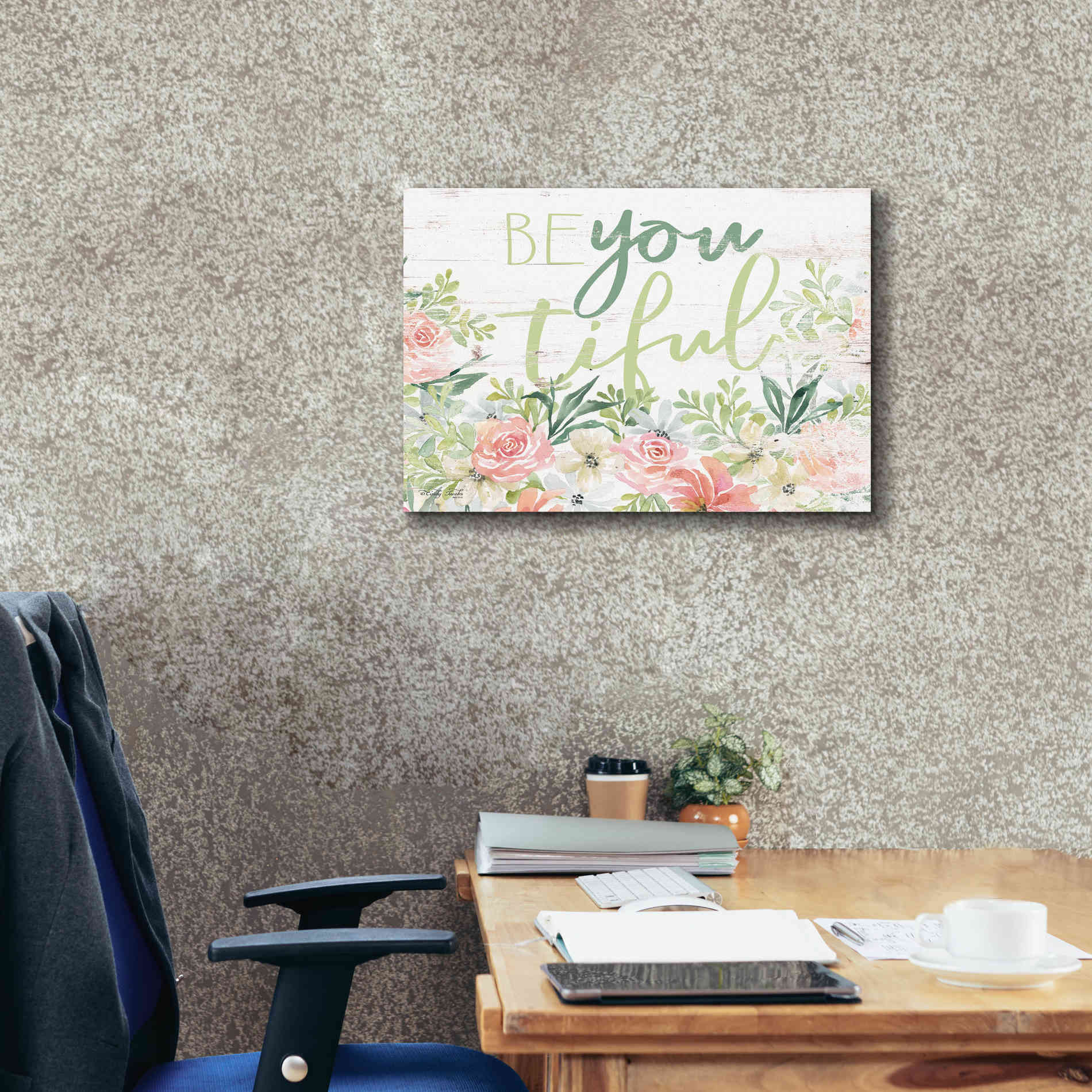 'Floral Be You Tiful' by Cindy Jacobs, Canvas Wall Art,26 x 18
