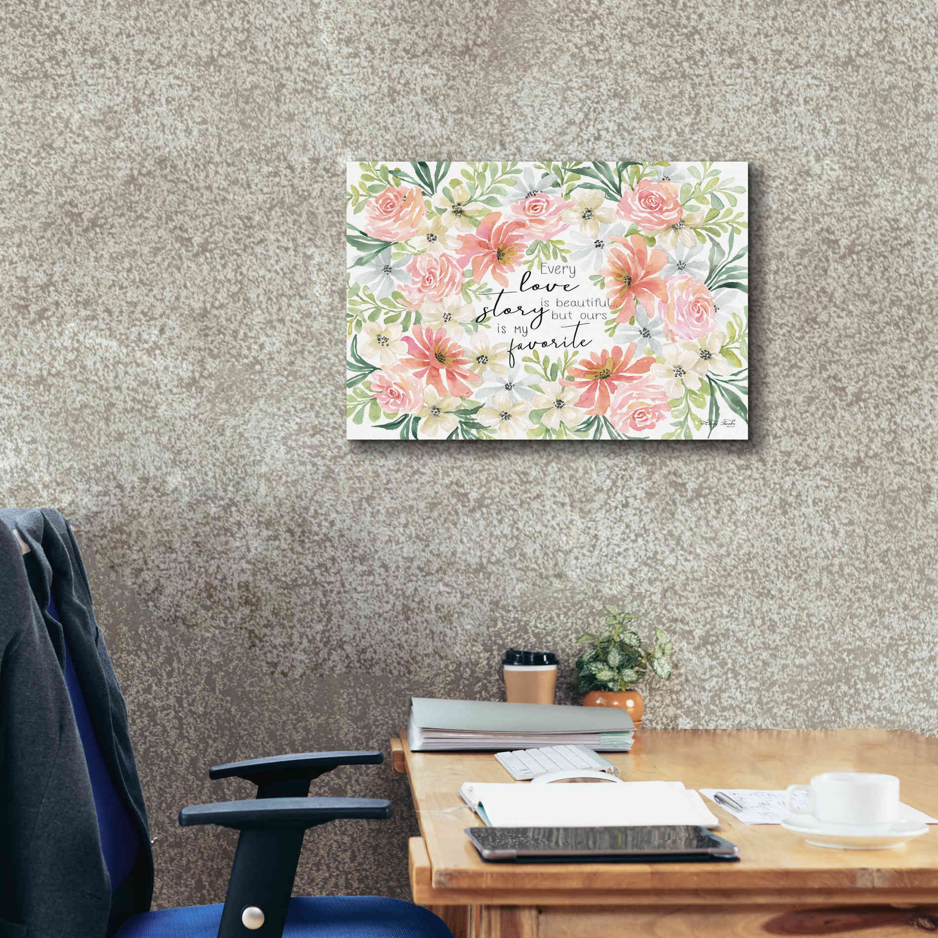 'Floral Love Story' by Cindy Jacobs, Canvas Wall Art,26 x 18