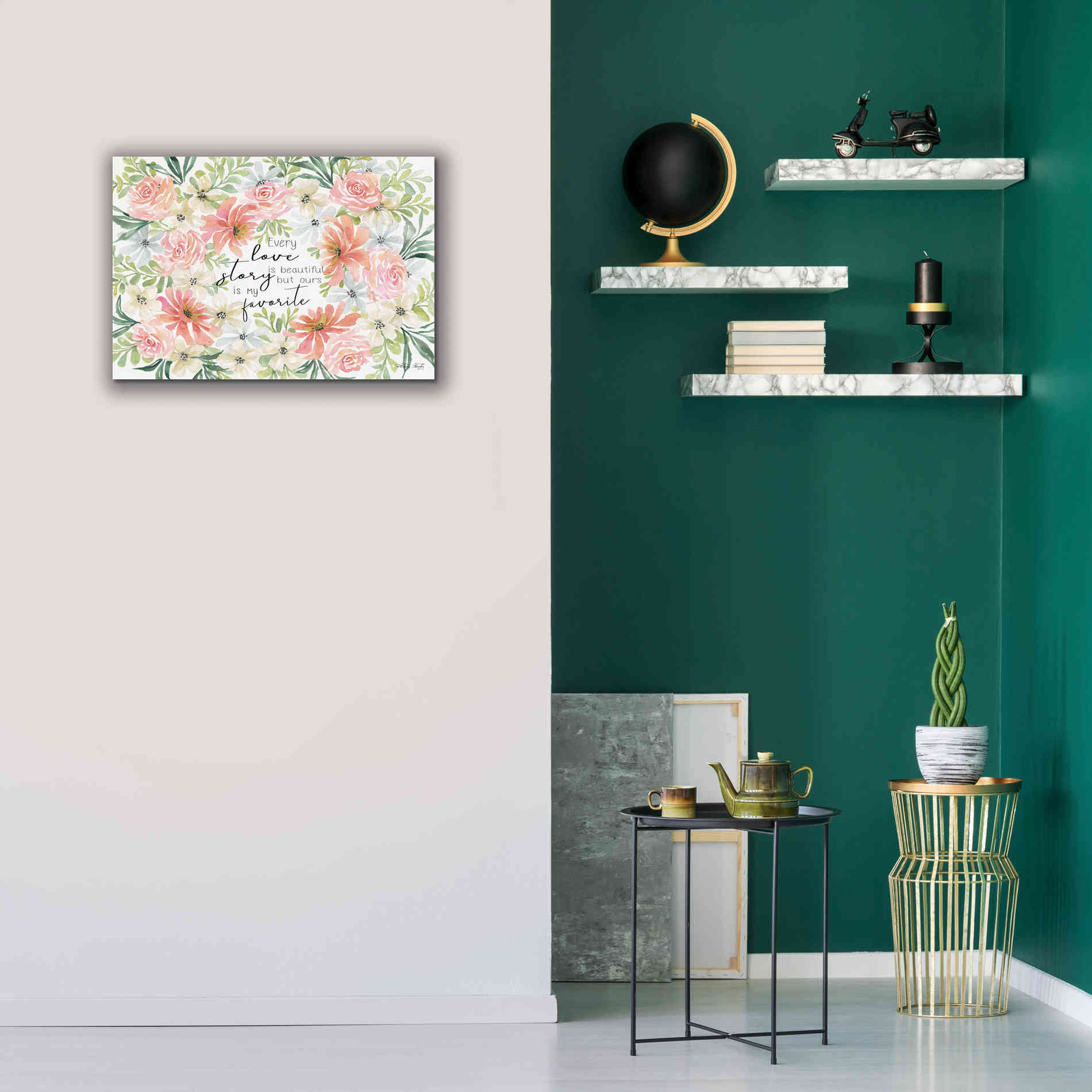 'Floral Love Story' by Cindy Jacobs, Canvas Wall Art,26 x 18