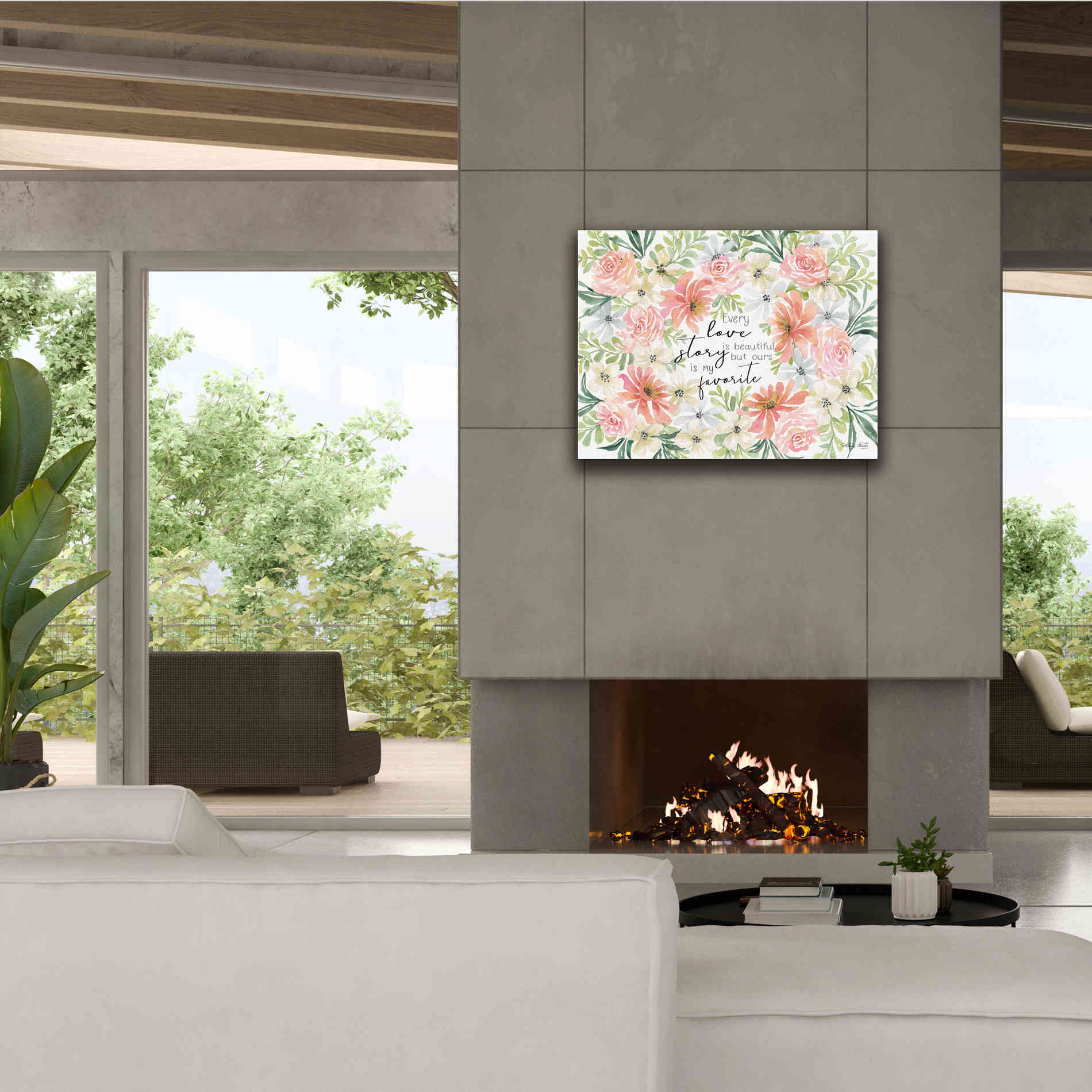 'Floral Love Story' by Cindy Jacobs, Canvas Wall Art,34 x 26