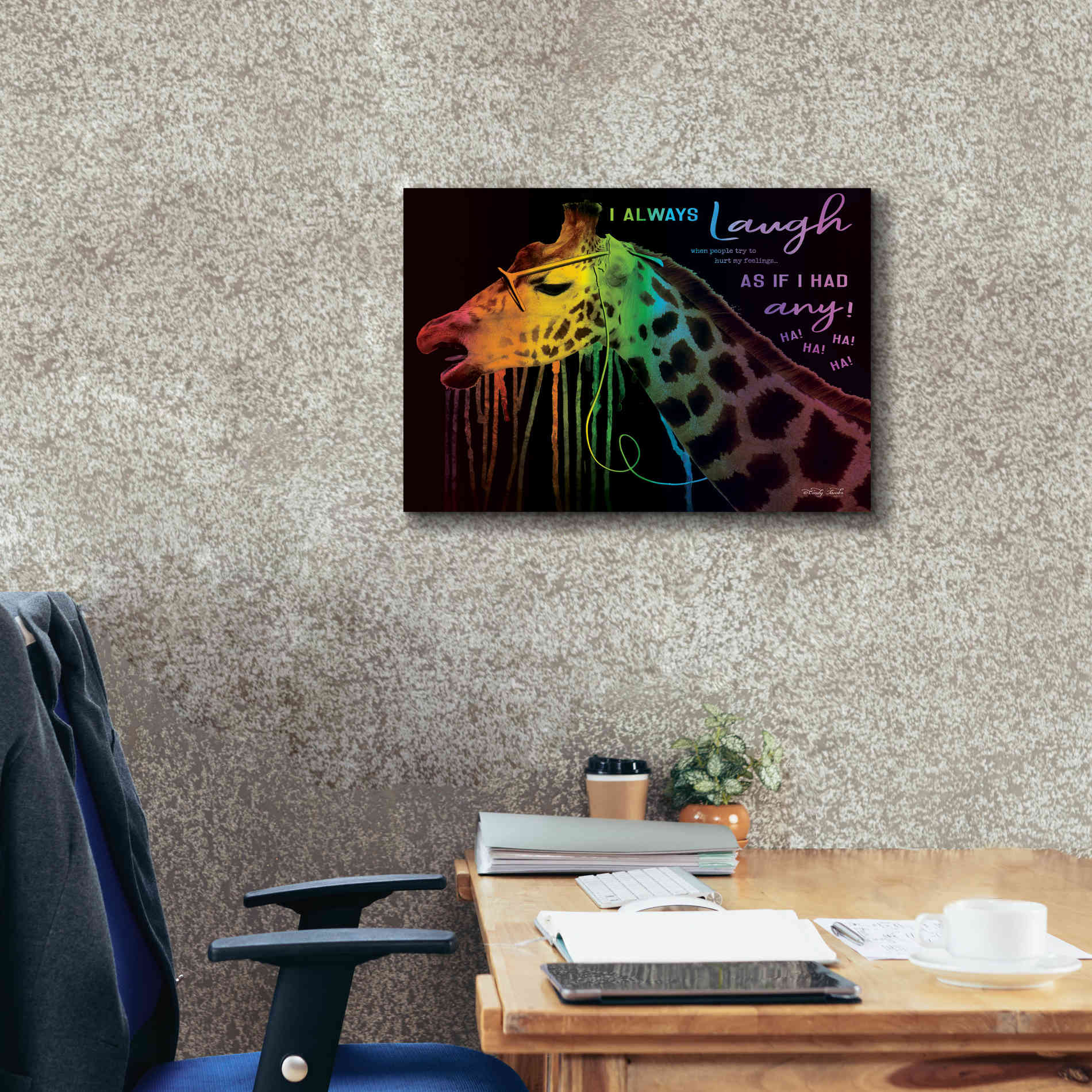 'I Always Laugh' by Cindy Jacobs, Canvas Wall Art,26 x 18