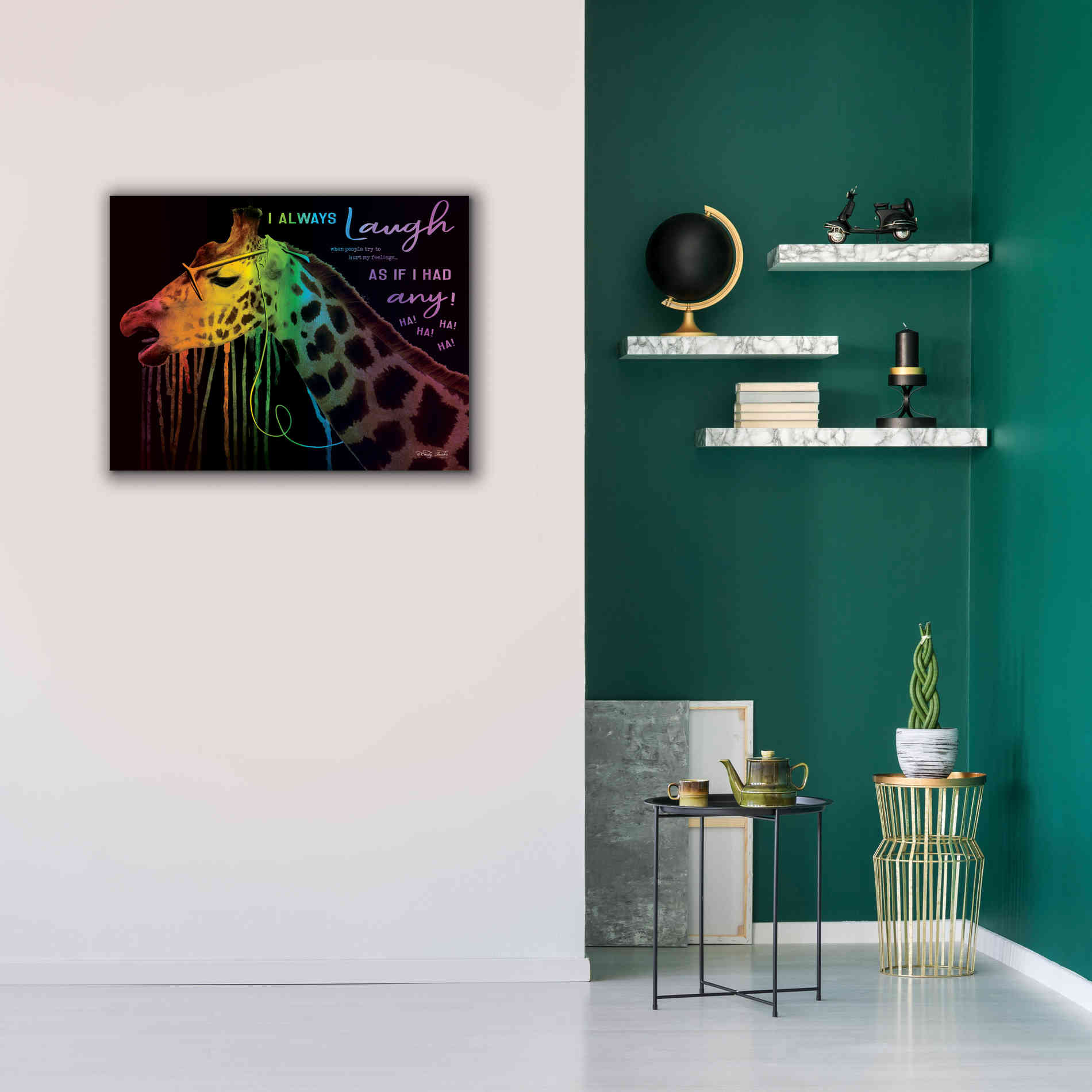 'I Always Laugh' by Cindy Jacobs, Canvas Wall Art,34 x 26