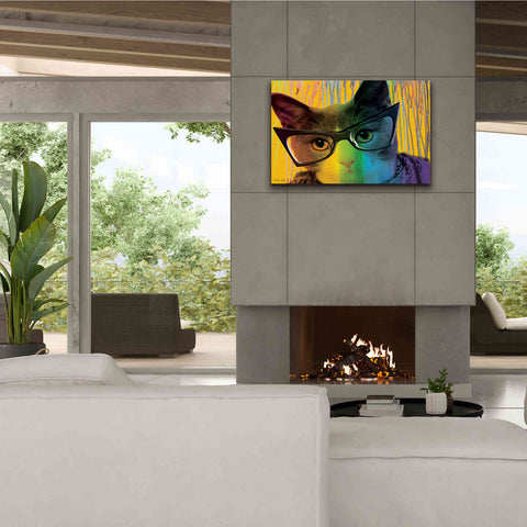 Image of 'Cat in Glasses' by Cindy Jacobs, Canvas Wall Art,40 x 26