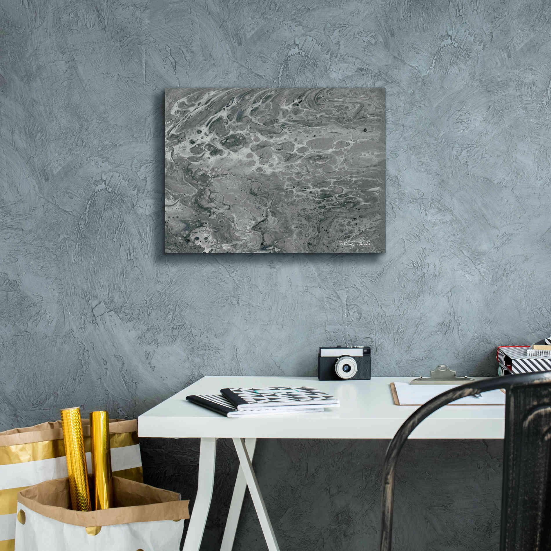 'Abstract in Gray I' by Cindy Jacobs, Canvas Wall Art,16 x 12