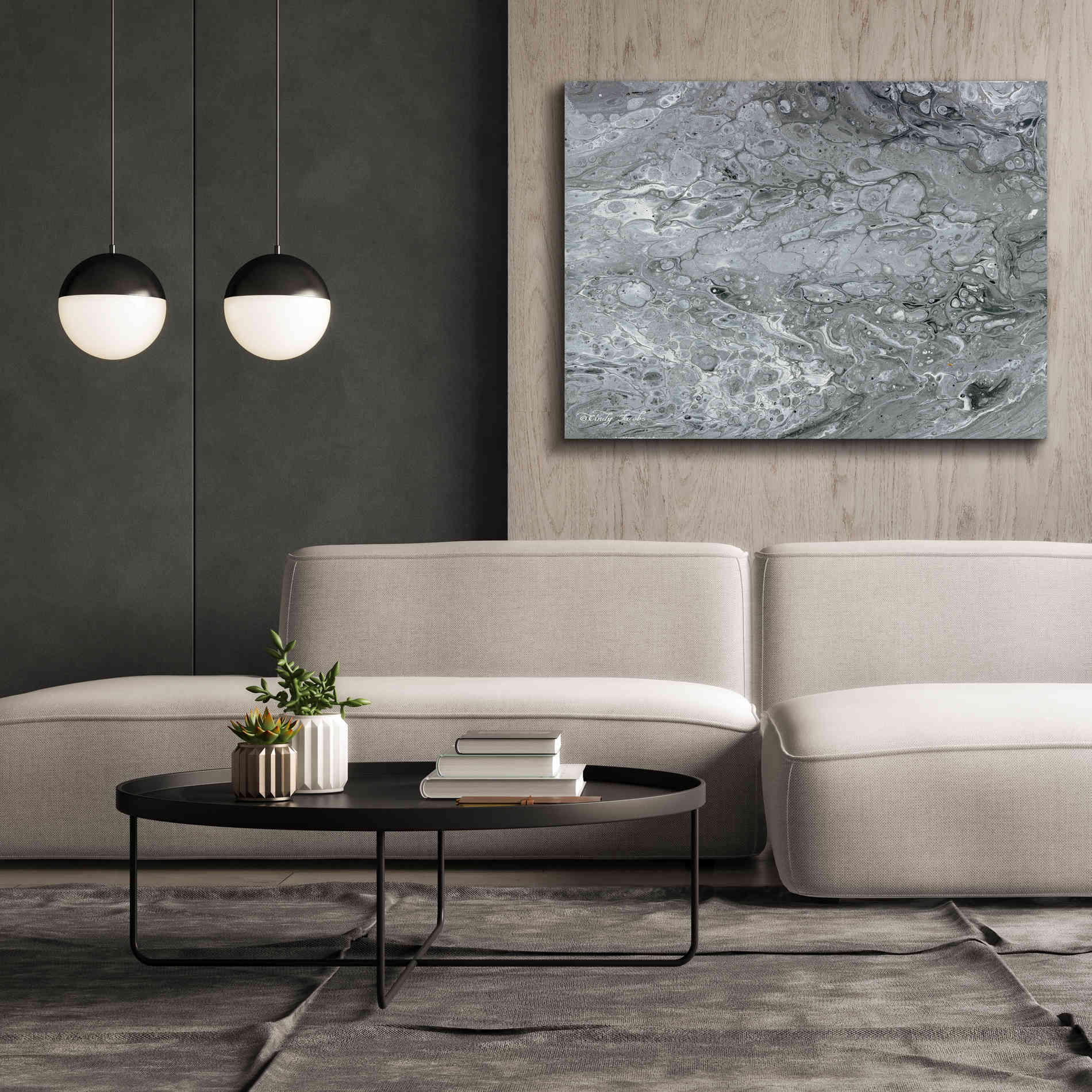'Abstract in Gray II' by Cindy Jacobs, Canvas Wall Art,54 x 40