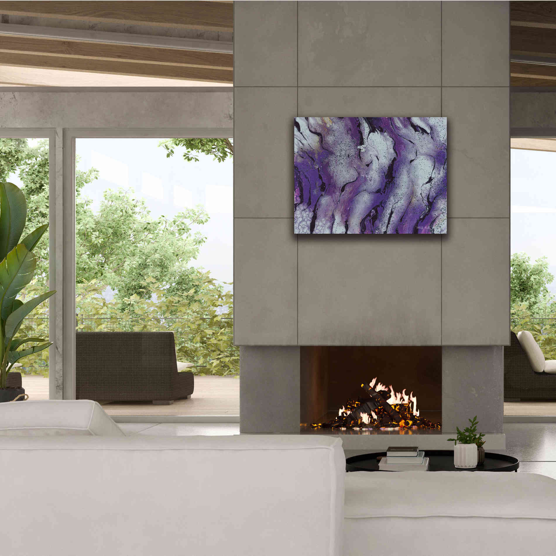 'Abstract in Purple III' by Cindy Jacobs, Canvas Wall Art,34 x 26