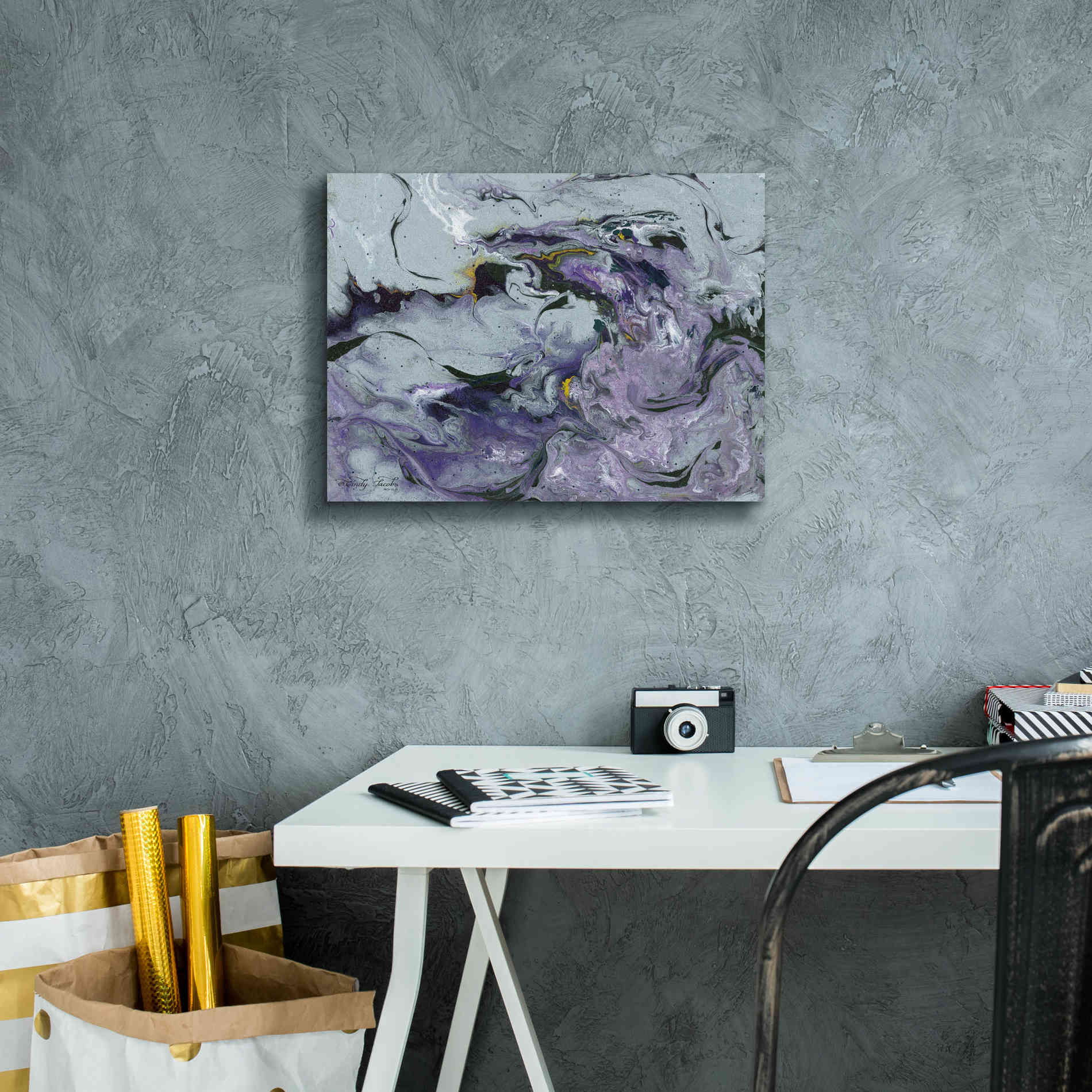 'Abstract in Purple IV' by Cindy Jacobs, Canvas Wall Art,16 x 12