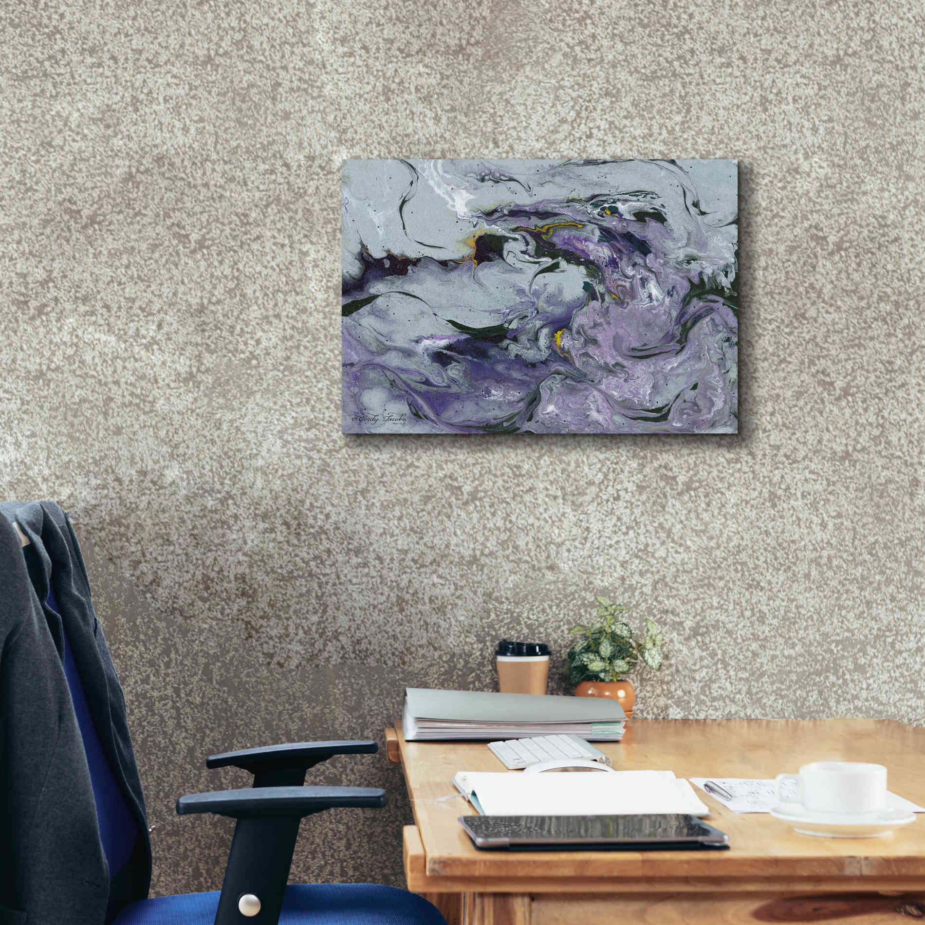 'Abstract in Purple IV' by Cindy Jacobs, Canvas Wall Art,24 x 20