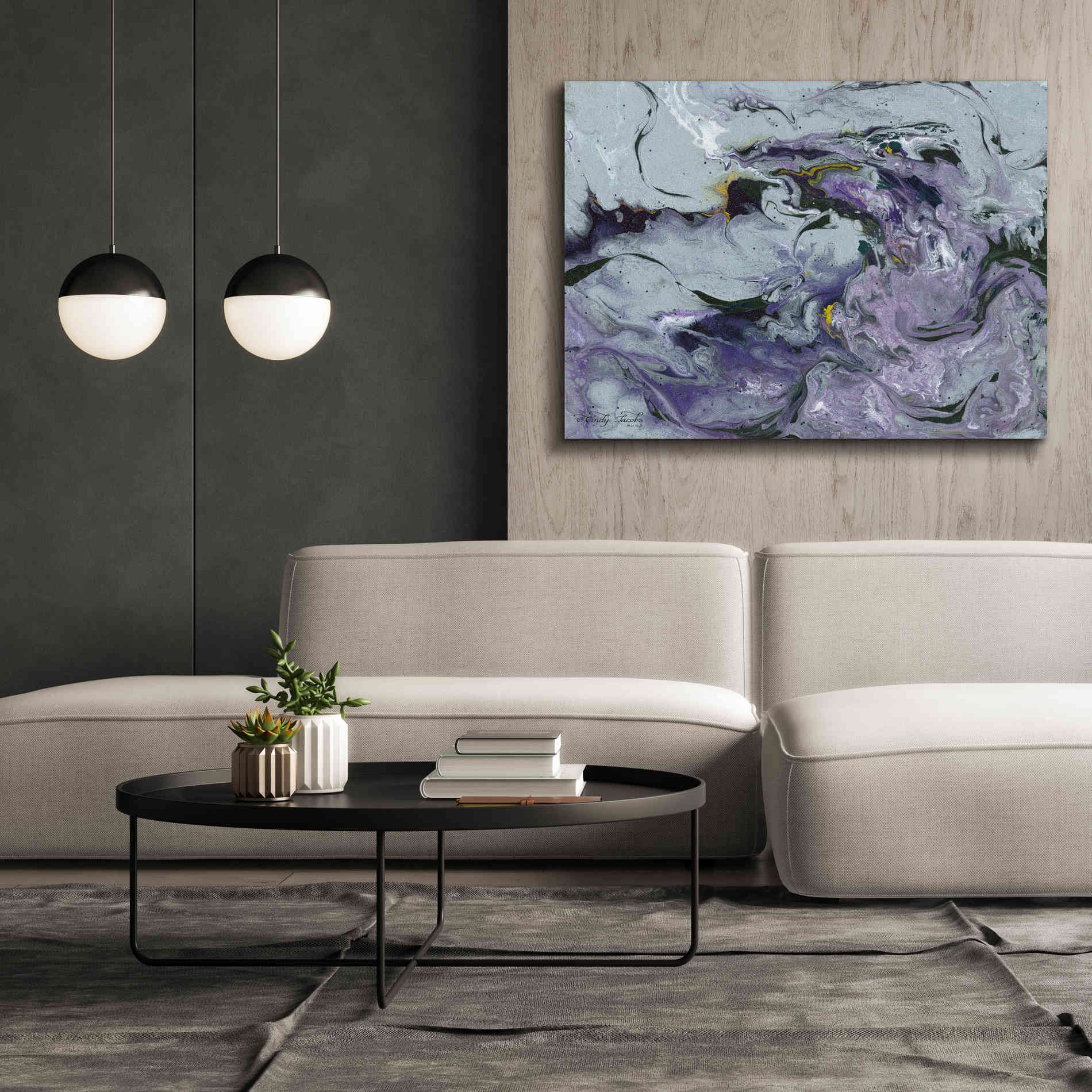 'Abstract in Purple IV' by Cindy Jacobs, Canvas Wall Art,54 x 40