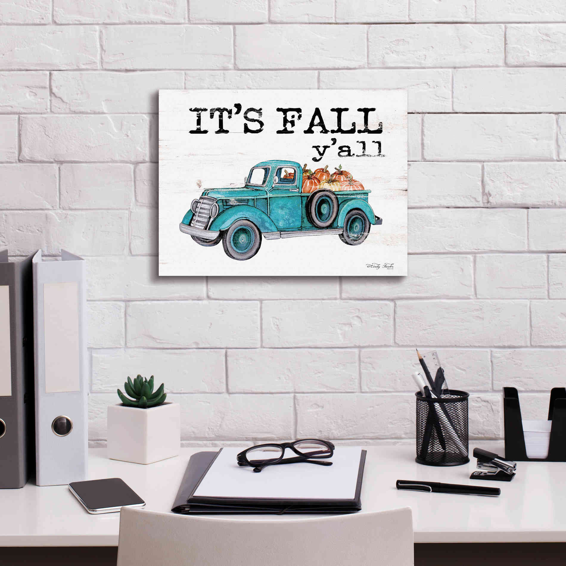 'It's Fall Y'all' by Cindy Jacobs, Canvas Wall Art,16 x 12
