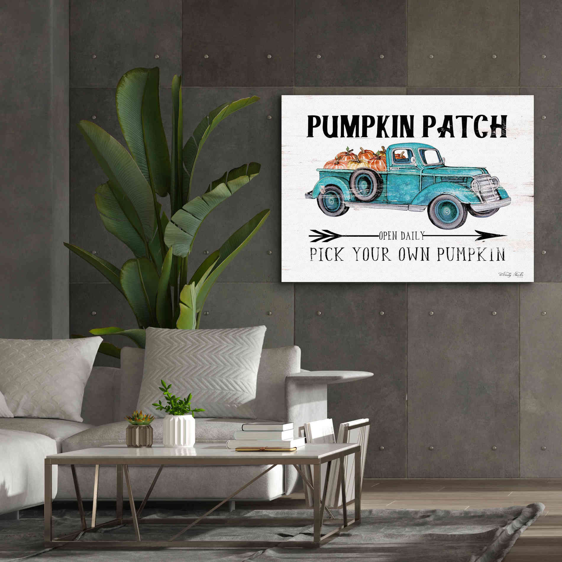 'Pumpkin Patch Open Daily' by Cindy Jacobs, Canvas Wall Art,54 x 40