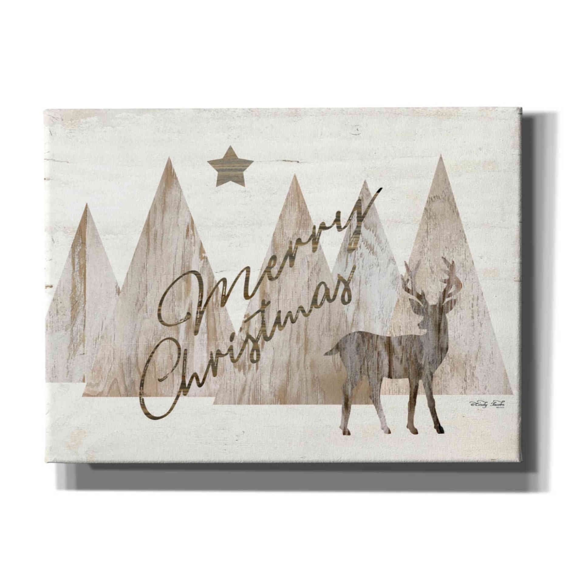 'Merry Christmas Deer 2' by Cindy Jacobs, Canvas Wall Art