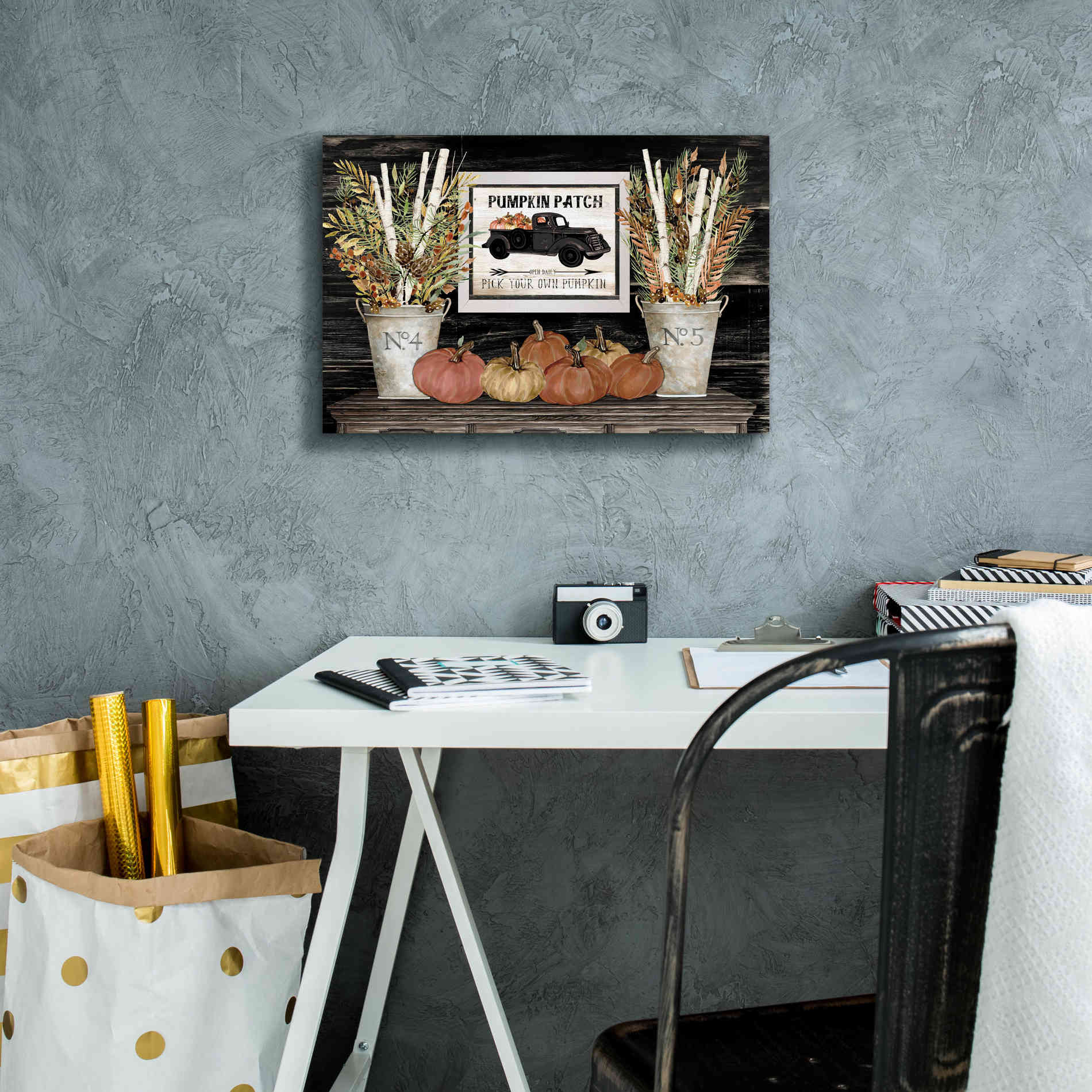 'Pumpkin Patch Still Life' by Cindy Jacobs, Canvas Wall Art,18 x 12