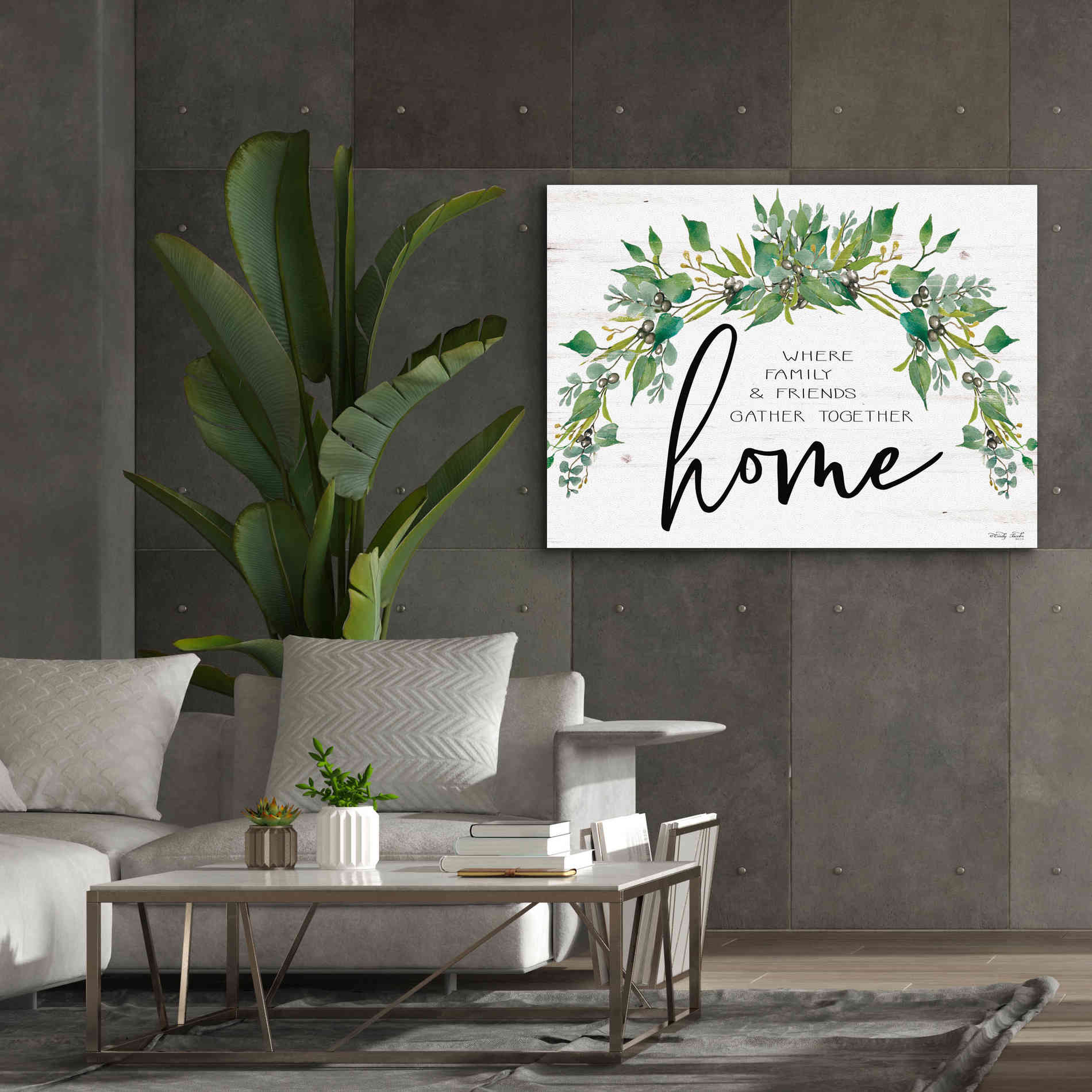 'Home - Where Family & Friends Gather Together...' by Cindy Jacobs, Canvas Wall Art,54 x 40