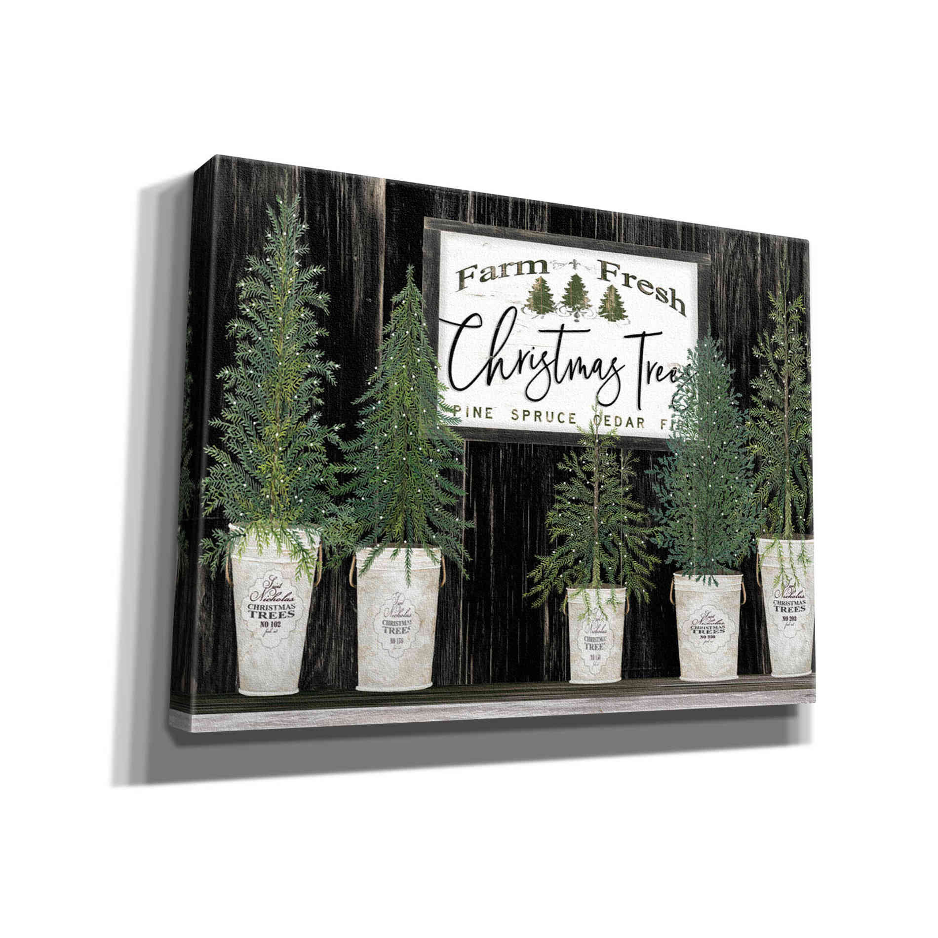 'Farm Fresh Trees of Christmas' by Cindy Jacobs, Canvas Wall Art