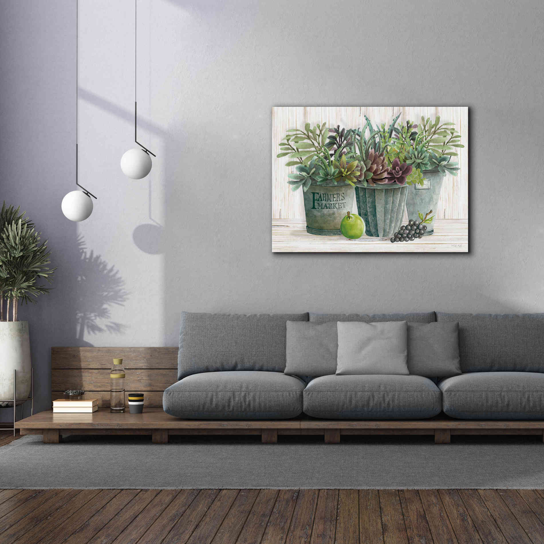 'Farmer Market Succulent Harvest' by Cindy Jacobs, Canvas Wall Art,54 x 40