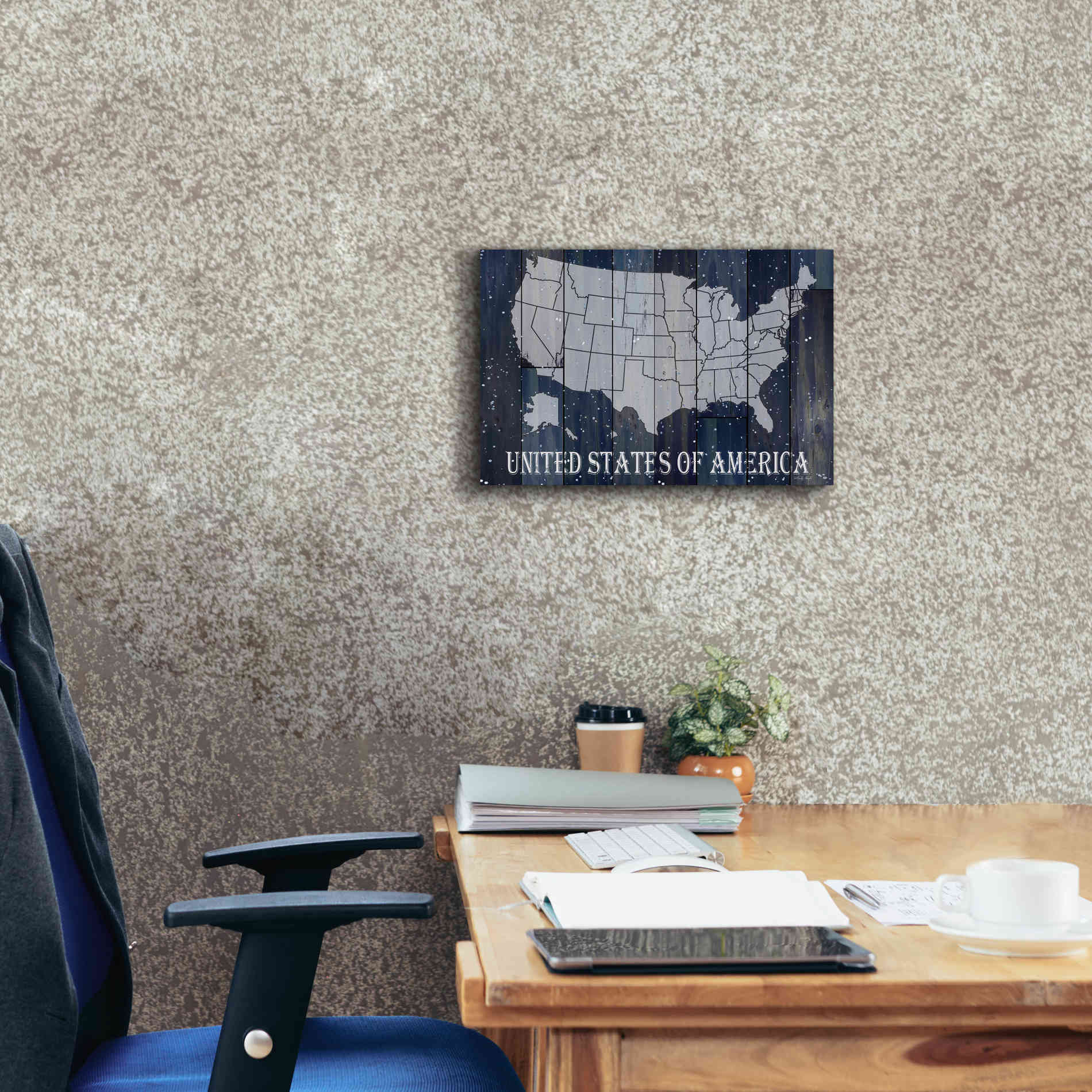 'Navy United States of America' by Cindy Jacobs, Canvas Wall Art,18 x 12