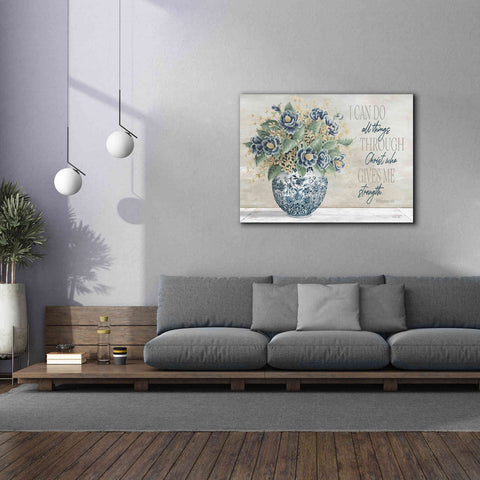 Image of 'I Can Do All Things Blue Vase' by Cindy Jacobs, Canvas Wall Art,54 x 40