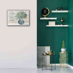 'Don't Worry Blue Vase' by Cindy Jacobs, Canvas Wall Art,26 x 18