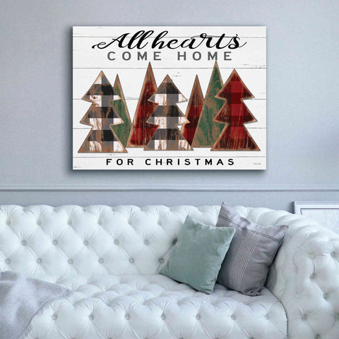 Image of 'All Hearts Come Home Plaid Trees' by Cindy Jacobs, Canvas Wall Art,54 x 40