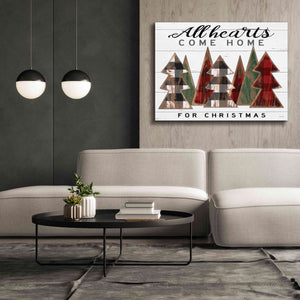'All Hearts Come Home Plaid Trees' by Cindy Jacobs, Canvas Wall Art,54 x 40