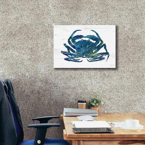 Image of 'Blue Coastal Crab' by Cindy Jacobs, Canvas Wall Art,26 x 18