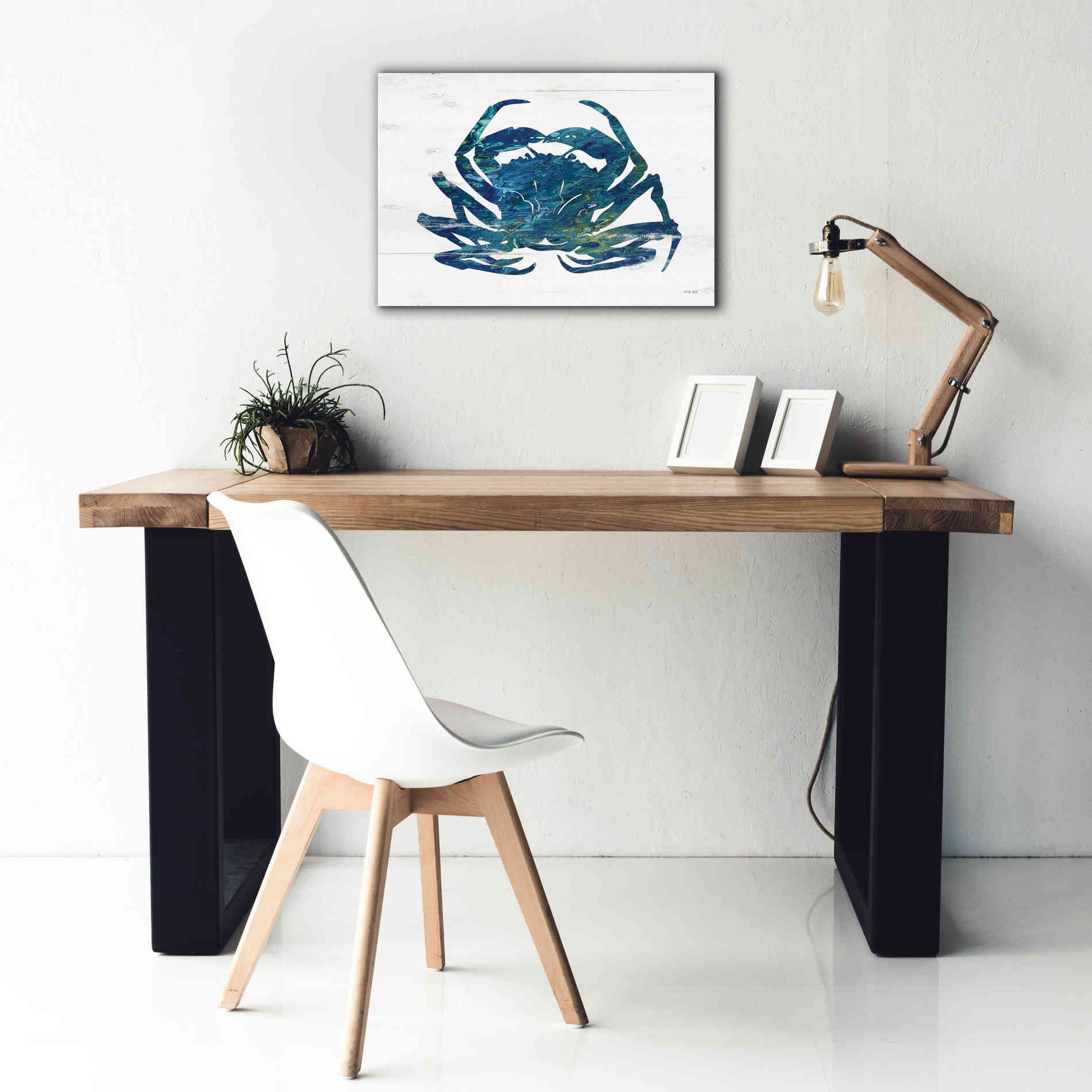'Blue Coastal Crab' by Cindy Jacobs, Canvas Wall Art,26 x 18