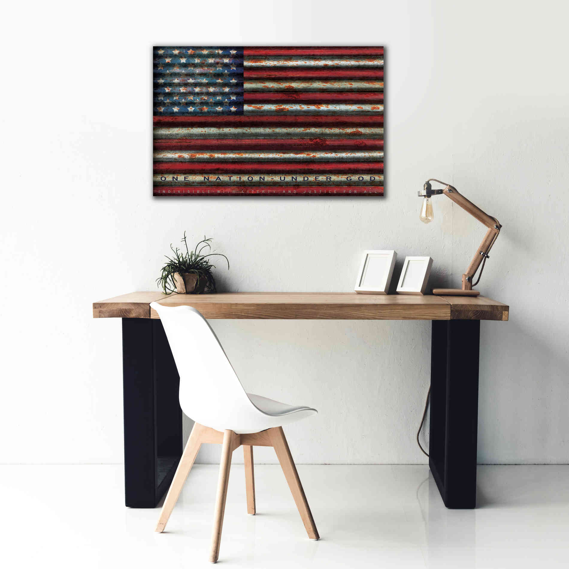 'One Nation Under God on Metal' by Cindy Jacobs, Canvas Wall Art,40 x 26