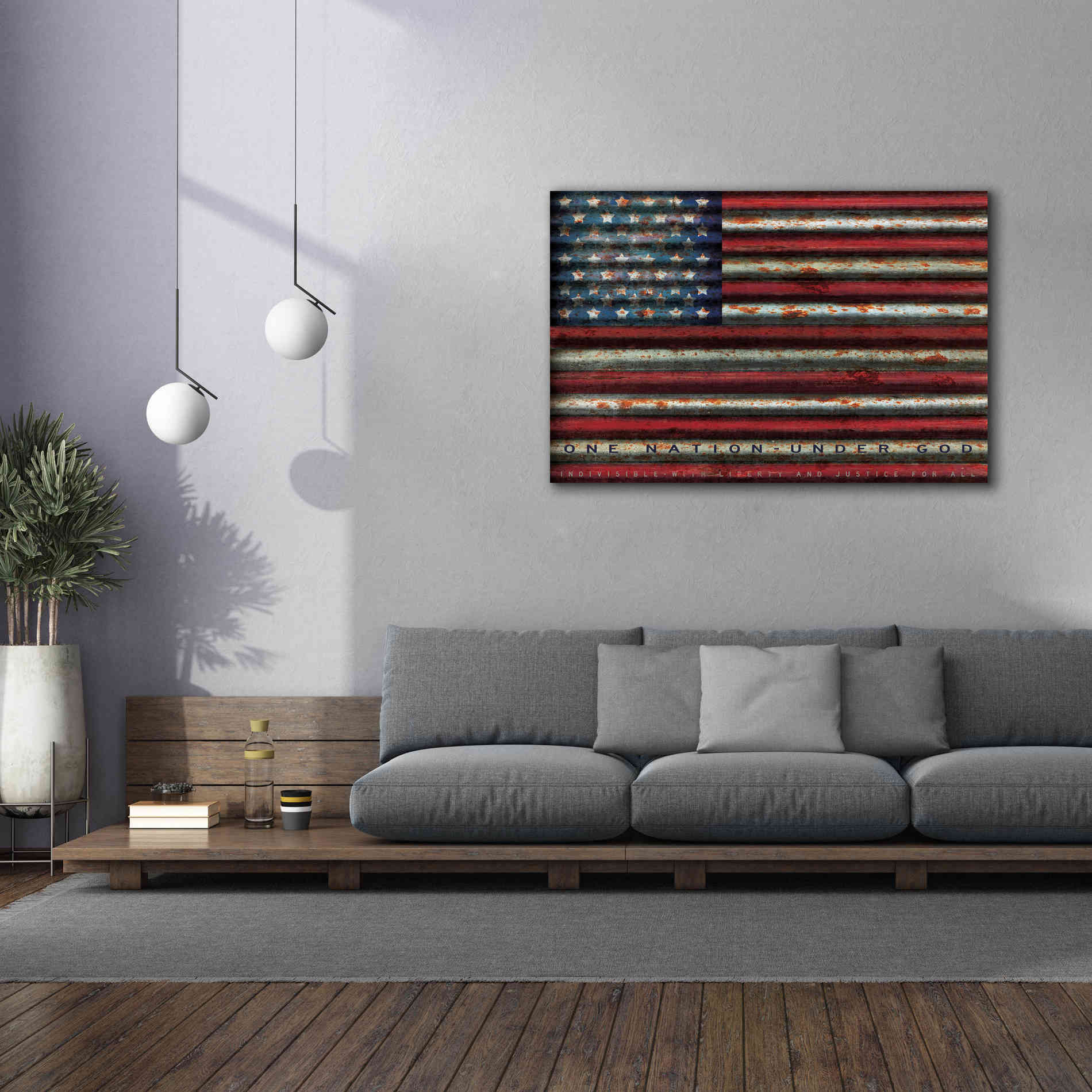 'One Nation Under God on Metal' by Cindy Jacobs, Canvas Wall Art,60 x 40