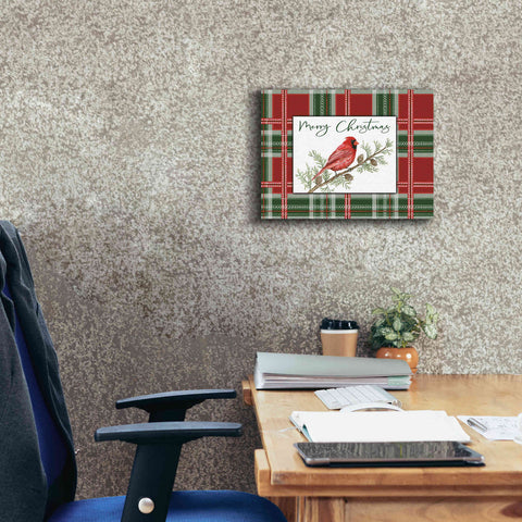 Image of 'Merry Christmas Cardinal' by Cindy Jacobs, Canvas Wall Art,16 x 12