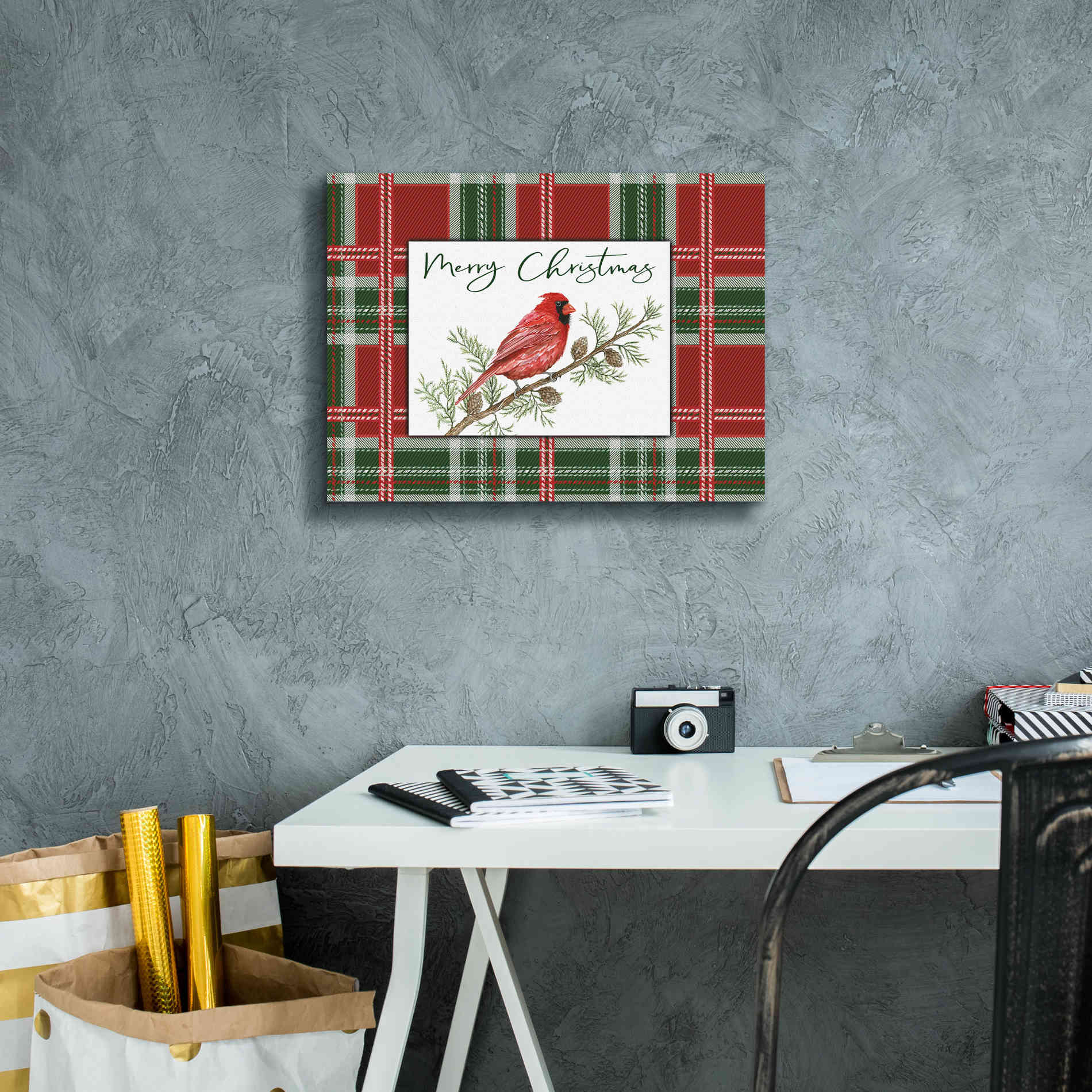 'Merry Christmas Cardinal' by Cindy Jacobs, Canvas Wall Art,16 x 12