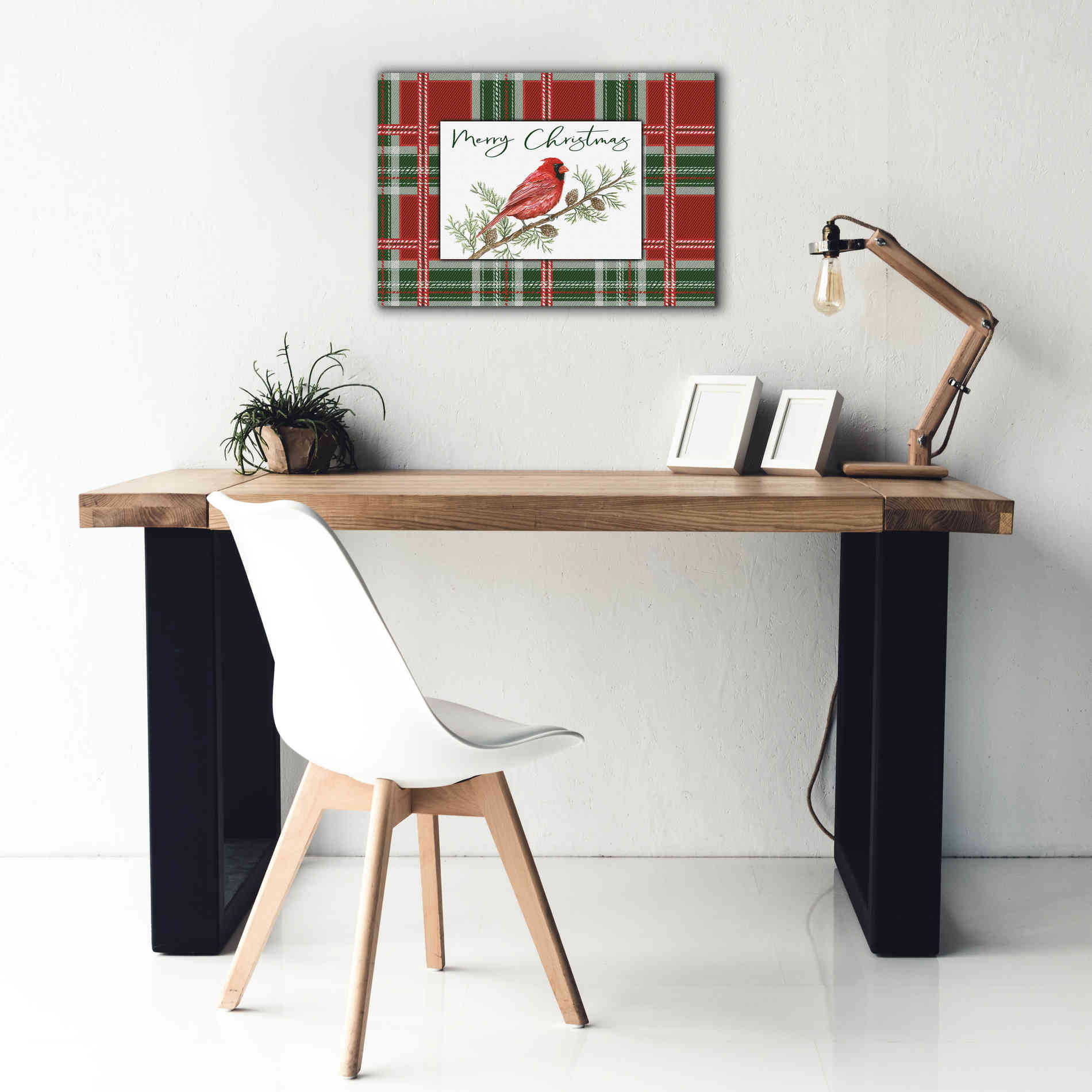 'Merry Christmas Cardinal' by Cindy Jacobs, Canvas Wall Art,26 x 18