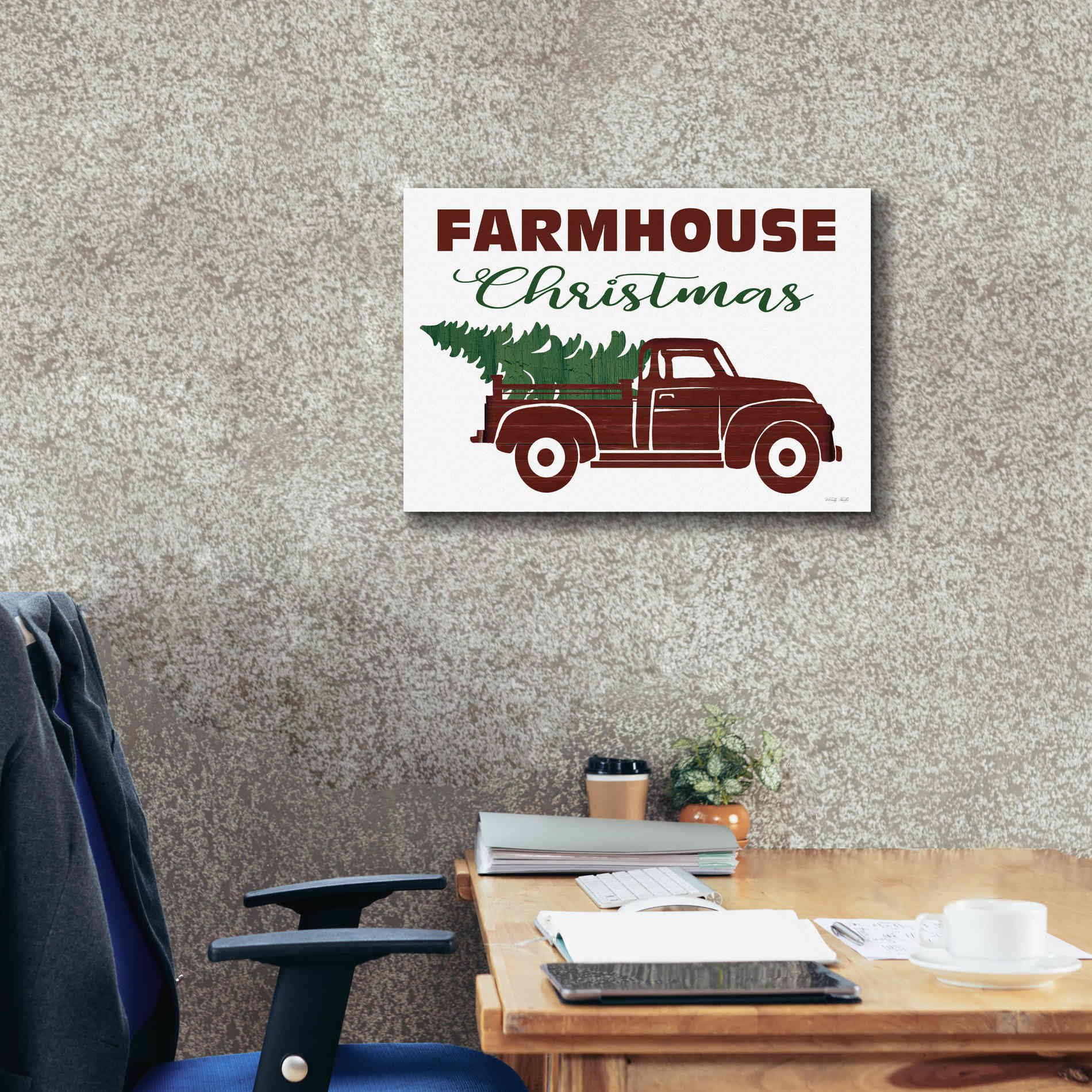 'Farmhouse Christmas Truck' by Cindy Jacobs, Canvas Wall Art,24 x 20