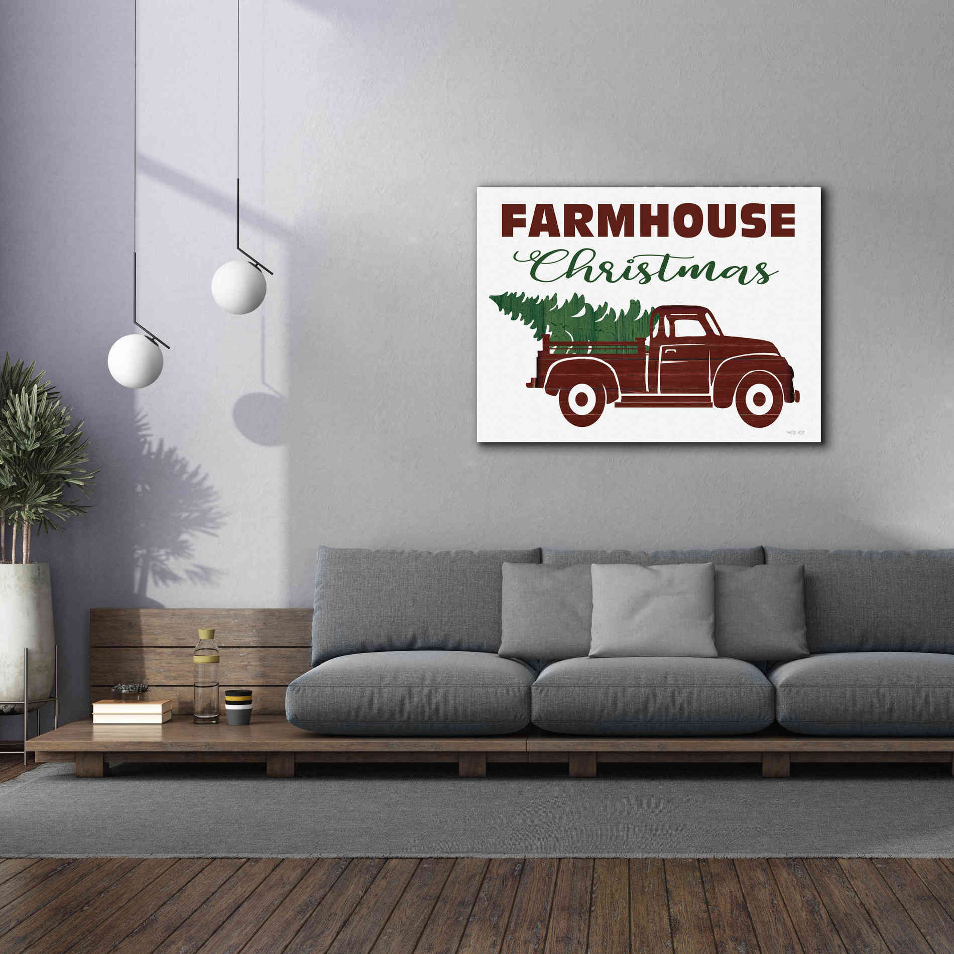 'Farmhouse Christmas Truck' by Cindy Jacobs, Canvas Wall Art,54 x 40