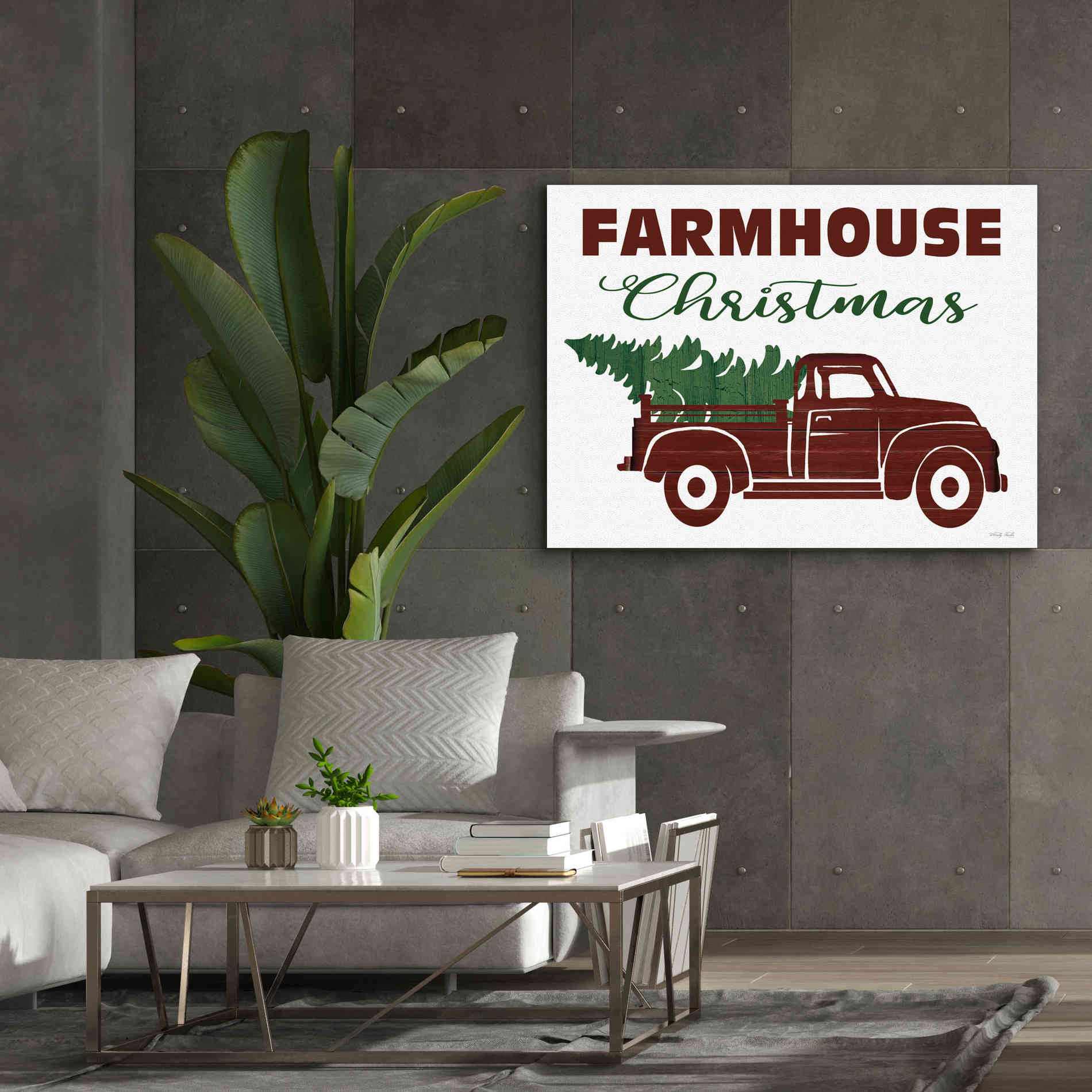 'Farmhouse Christmas Truck' by Cindy Jacobs, Canvas Wall Art,54 x 40