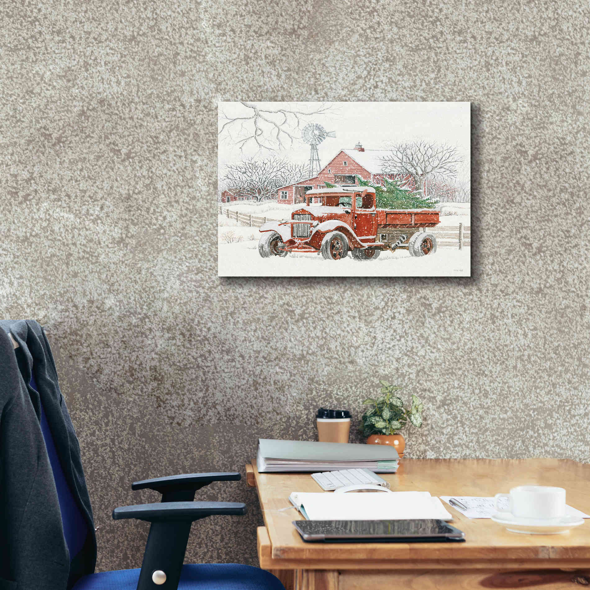 'Windmill Winter' by Cindy Jacobs, Canvas Wall Art,24 x 20
