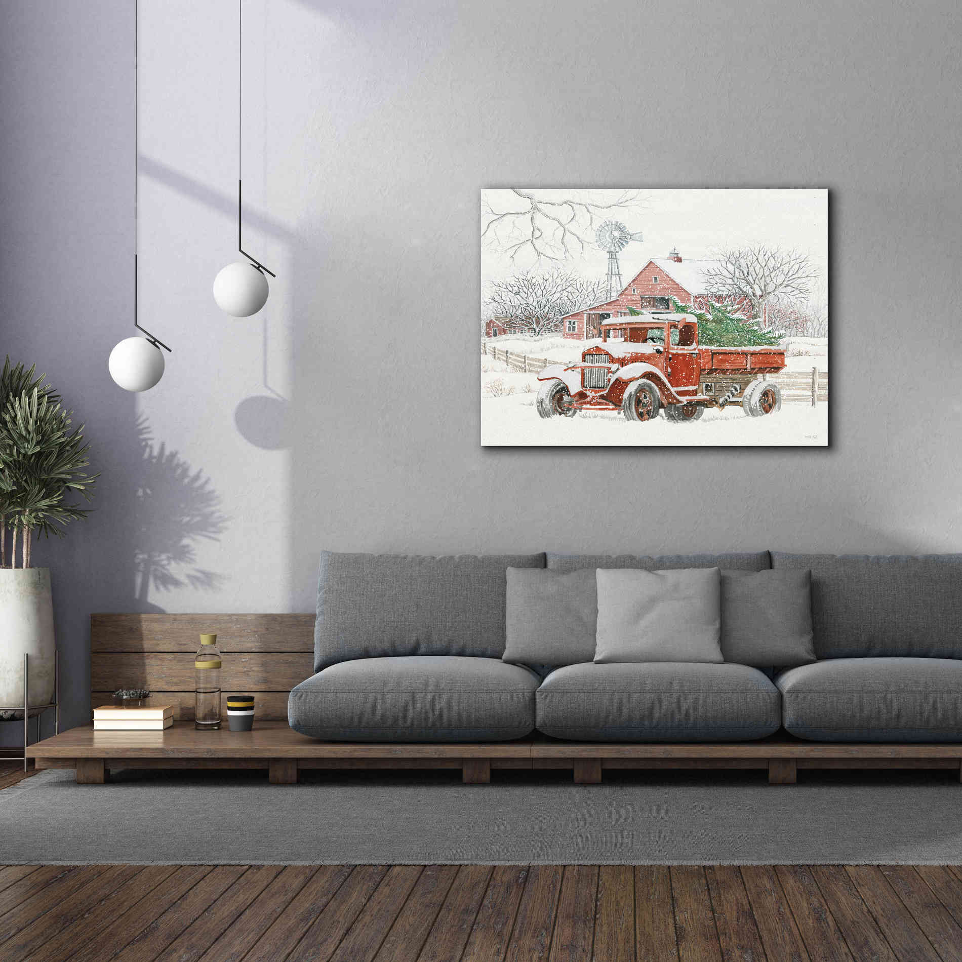 'Windmill Winter' by Cindy Jacobs, Canvas Wall Art,54 x 40